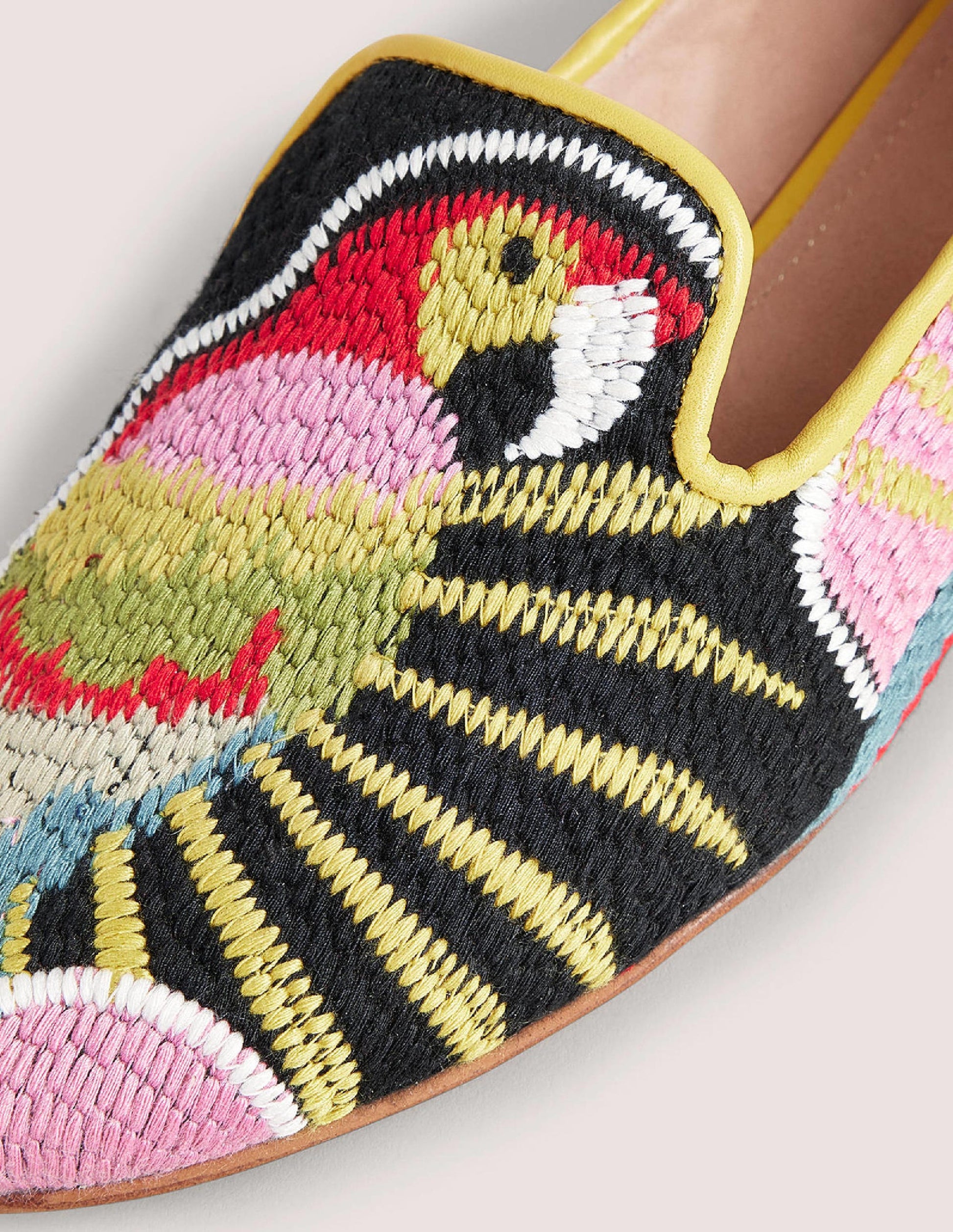 Tapestry Embroidered Loafers-Parrot-3