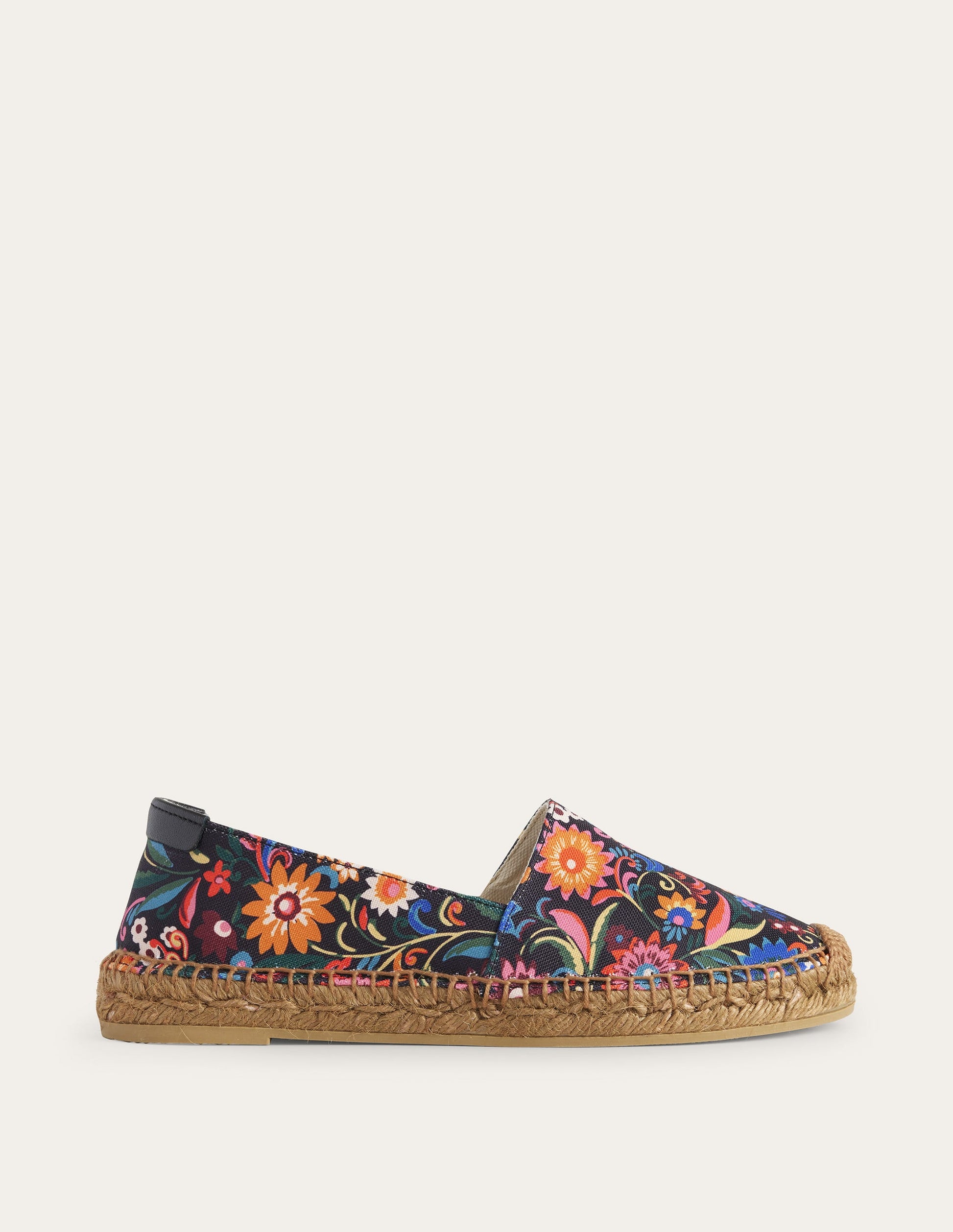 Classic Flat Espadrilles-Black, Gardenia Pop-1