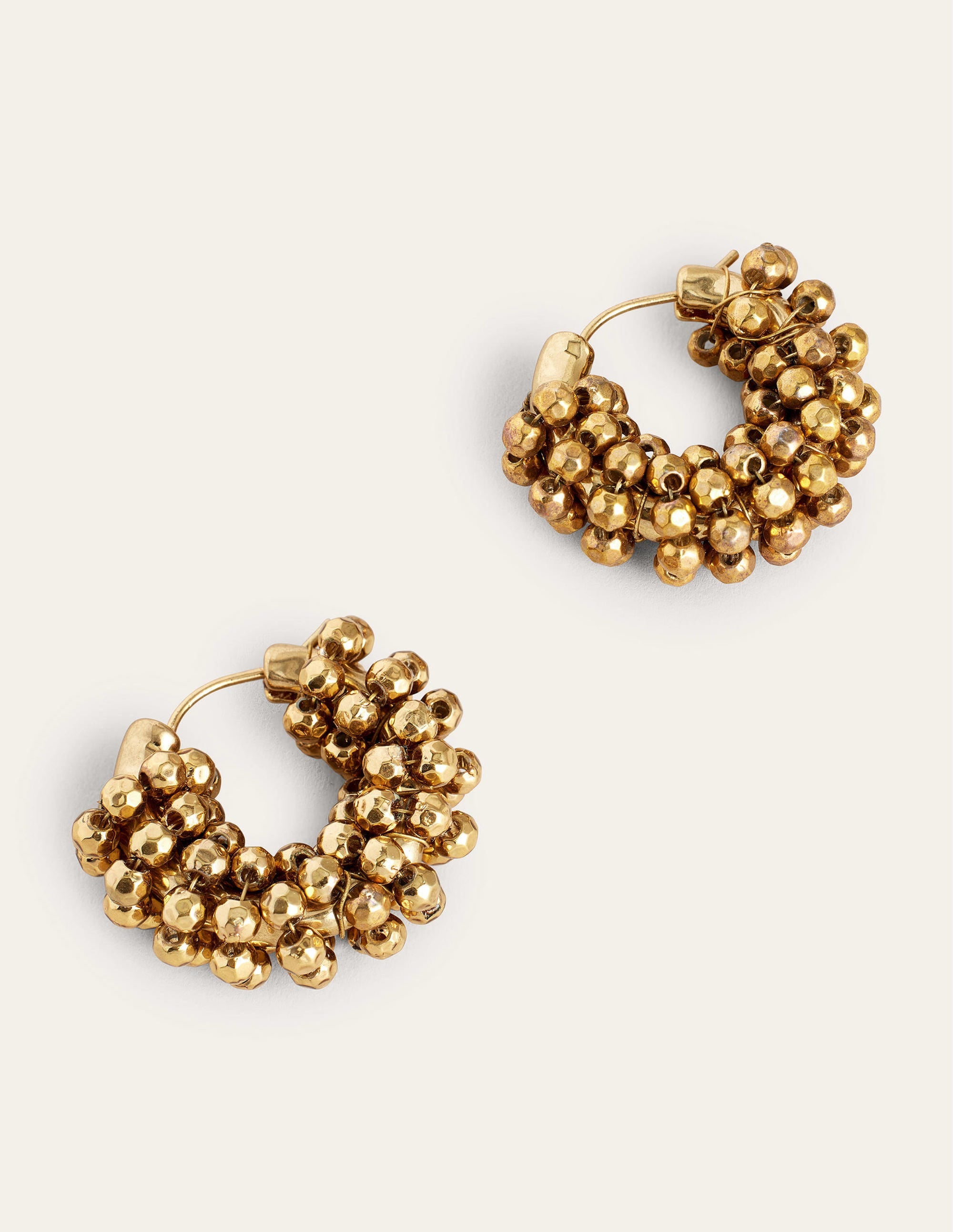 Beady Cluster Hoops-Gold - Image 1