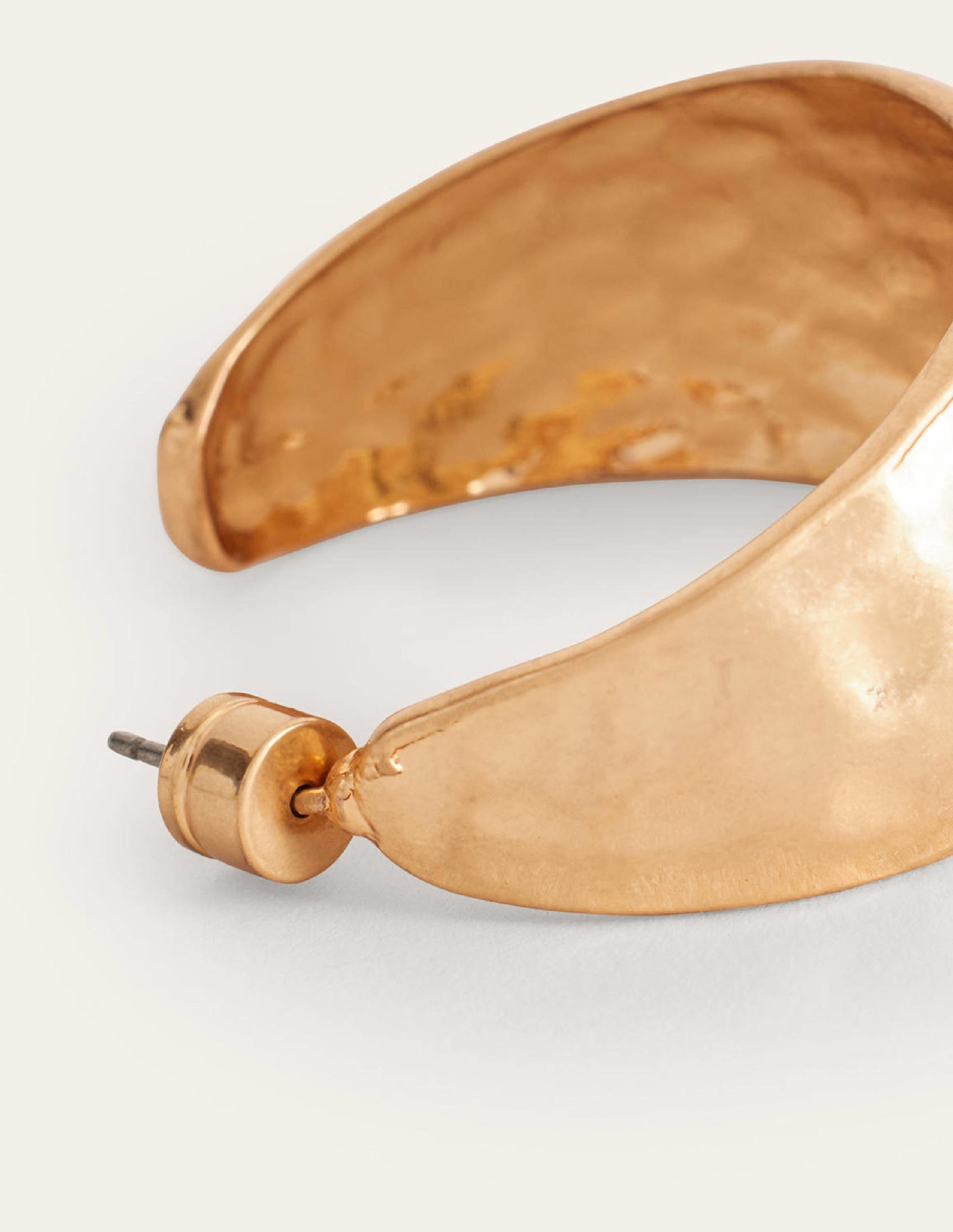 Hammered Hoop Earrings-Gold-3