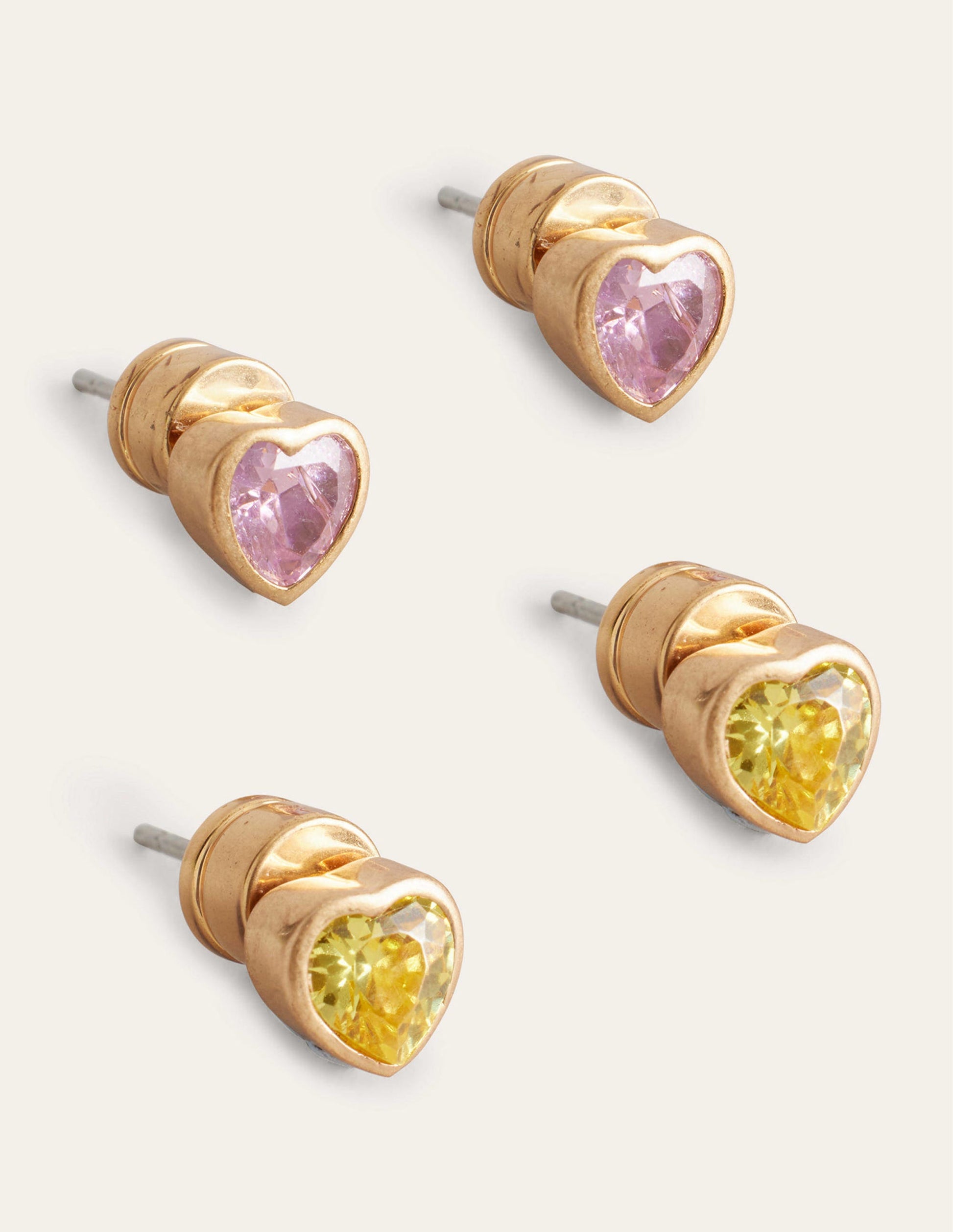 2-Pack Heart Stud Earrings-Multi-2