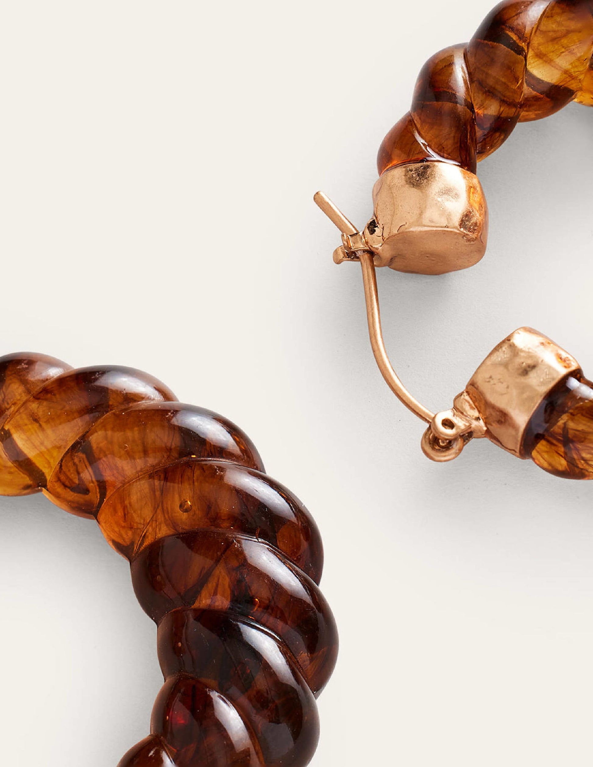 Croissant Resin Hoop Earrings-Tortoise-2