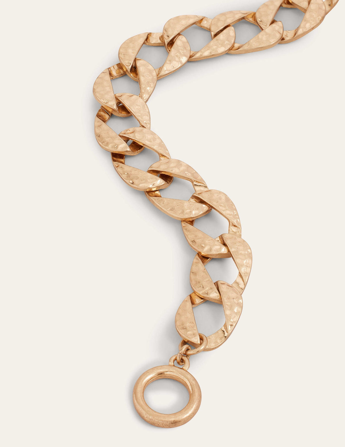 Hammered Flat Chain Bracelet-Gold - Image 2
