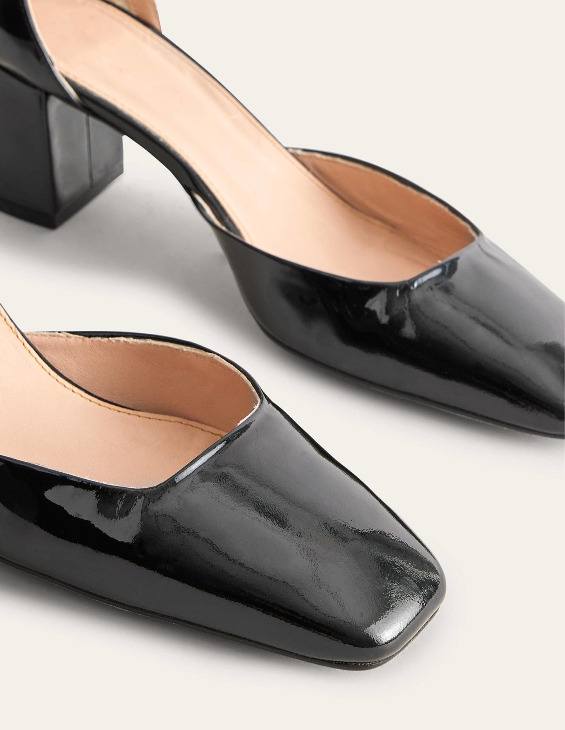 Patent Leather Block Heels-Black-4