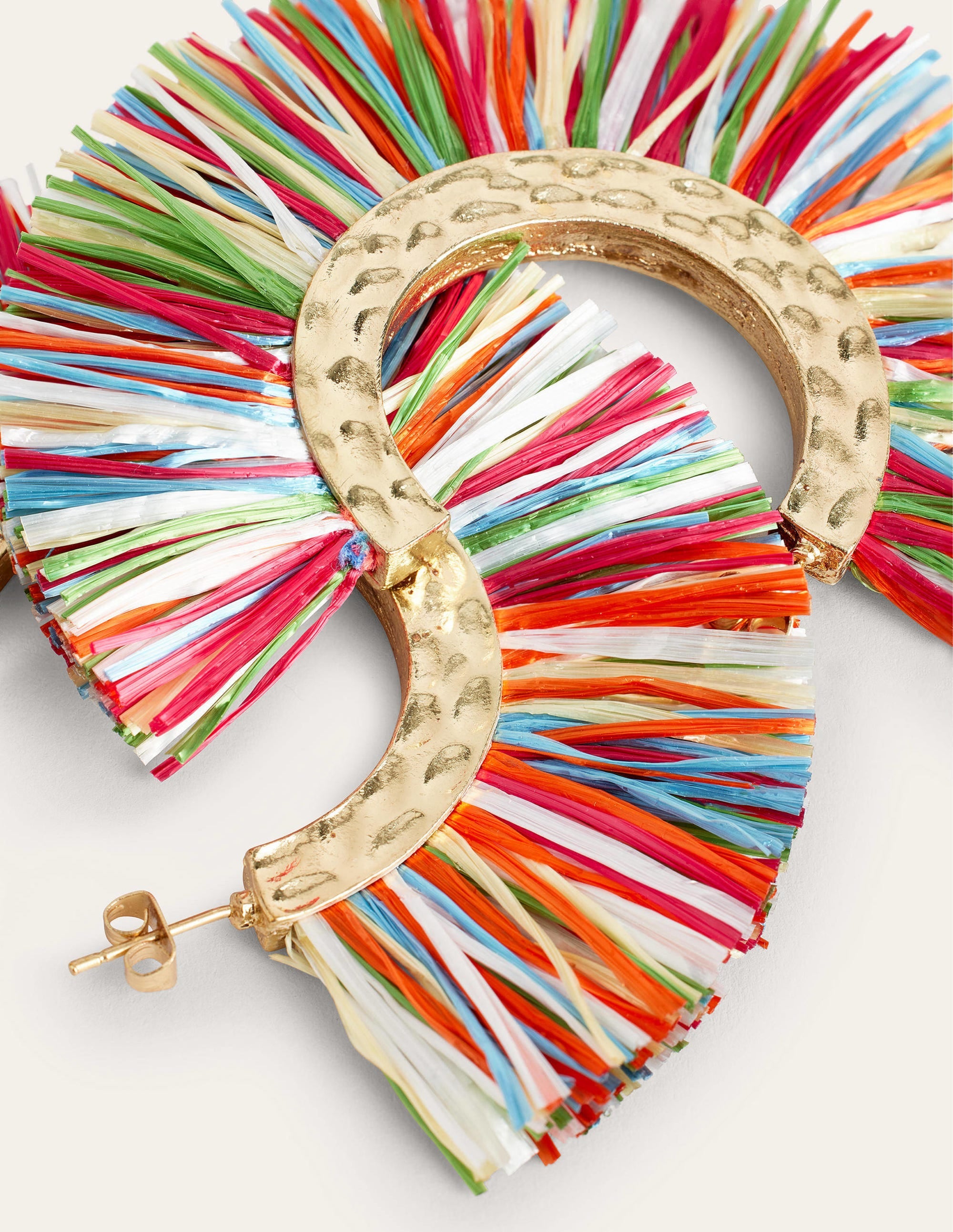 Raffia Hoop Earrings-Multi - Image 2