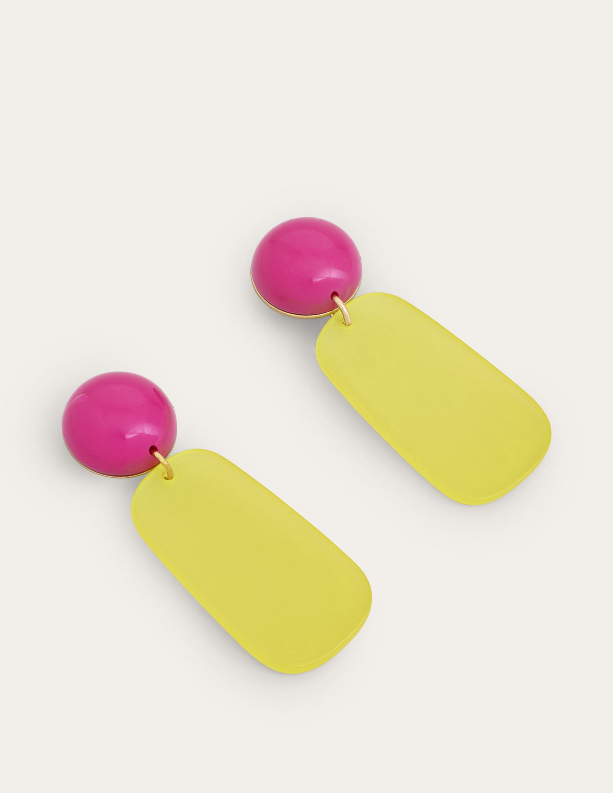 Resin Drop Earrings-Yellow - Image 1