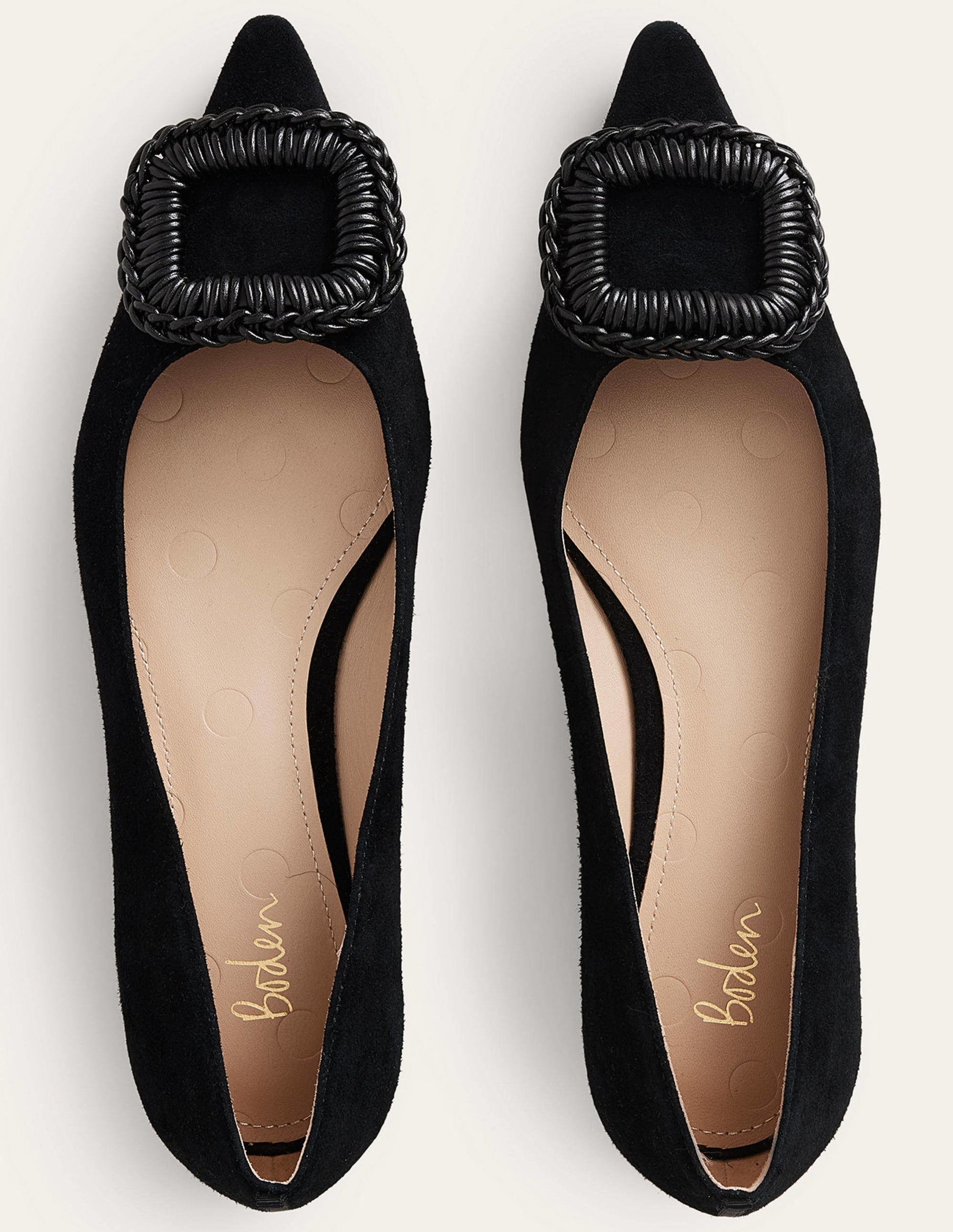 Pointed Ballet Flats-Black Suede-4