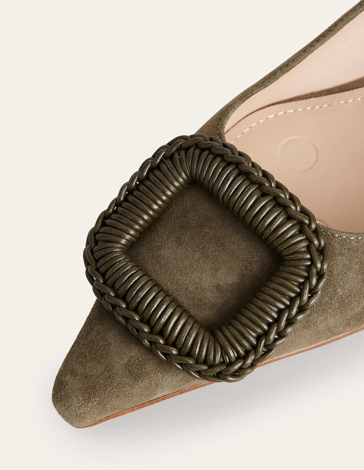 Pointed Ballet Flats-Deep Olive Suede-3
