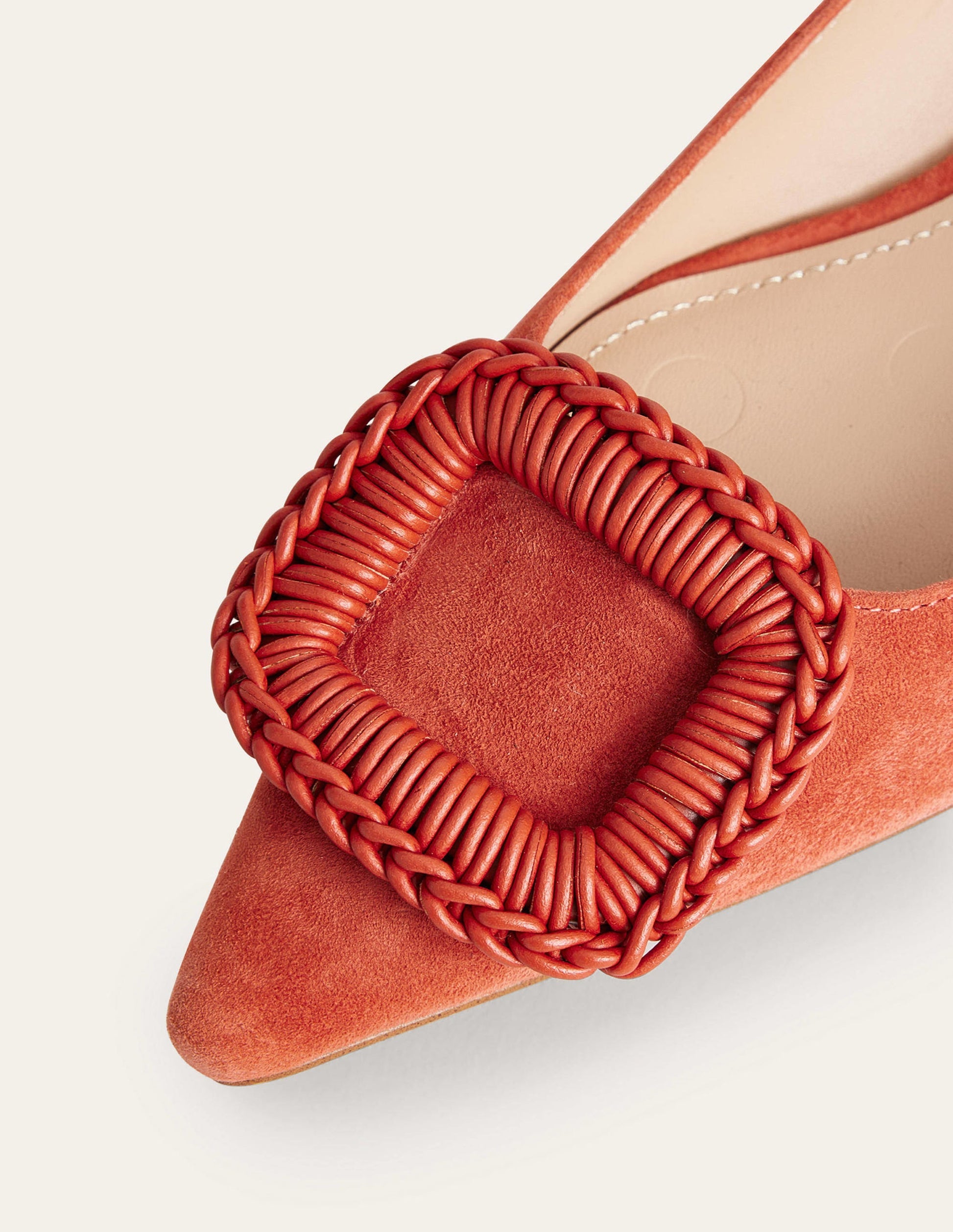 Pointed Ballet Flats-Tomato Suede-3