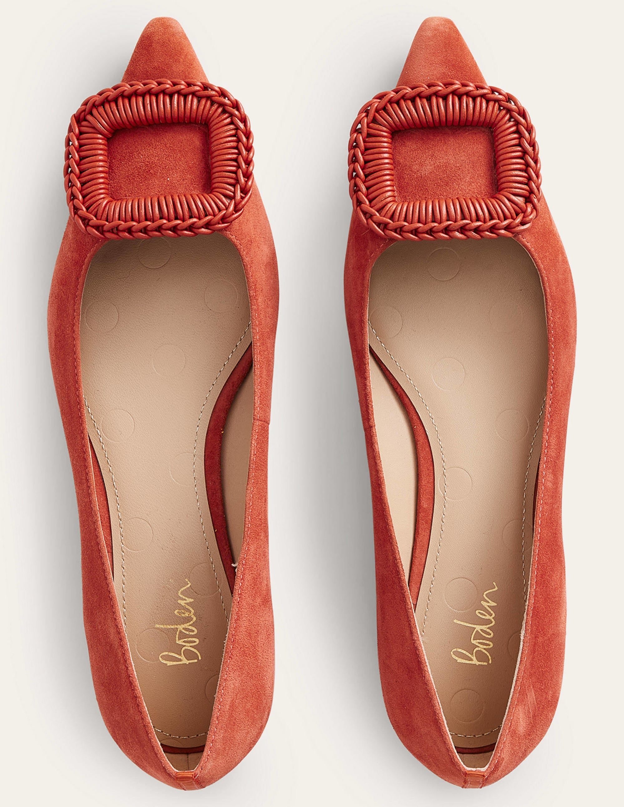 Pointed Ballet Flats-Tomato Suede - Image 4