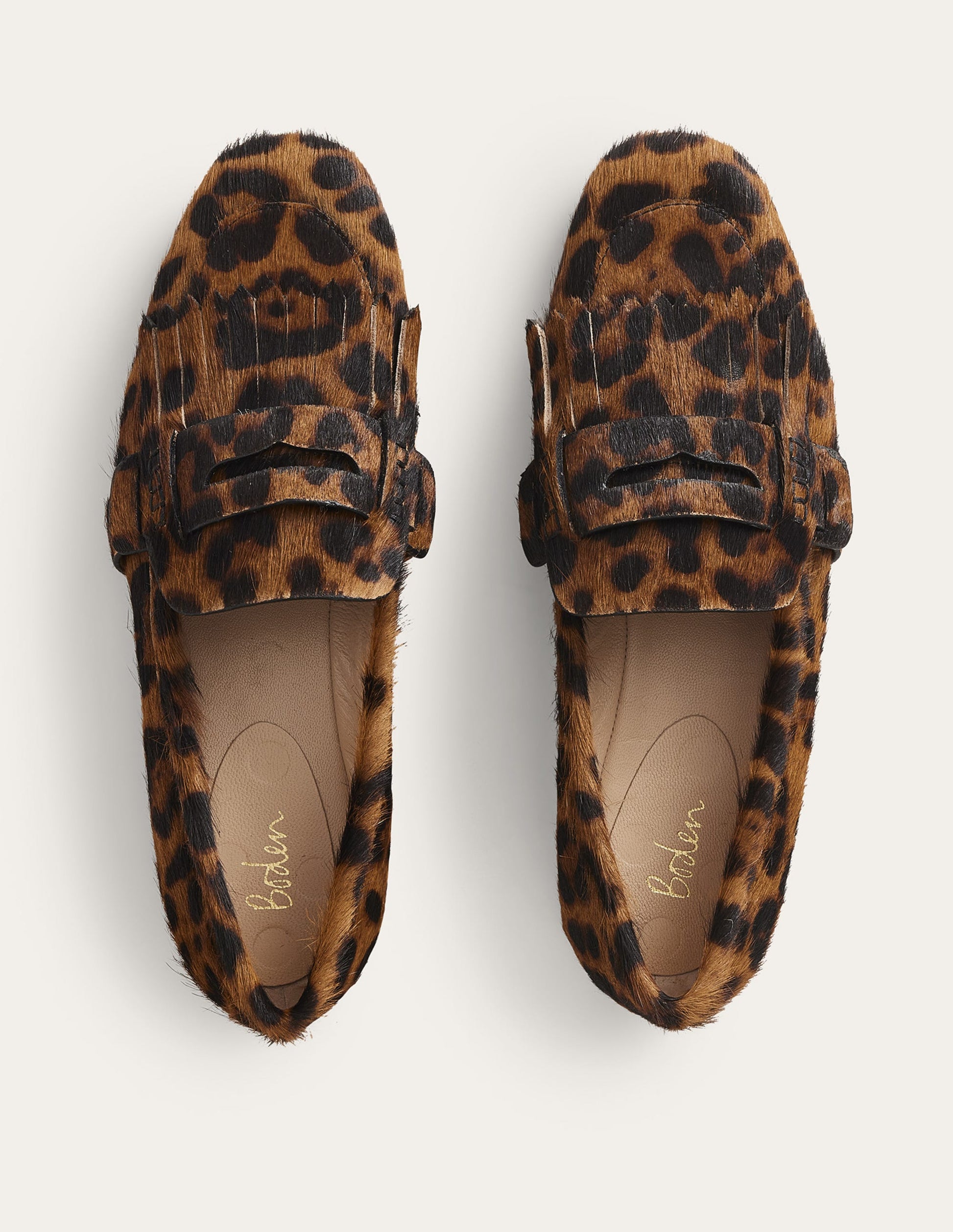 Penny Detail Loafers-Leopard Pony Hair-4