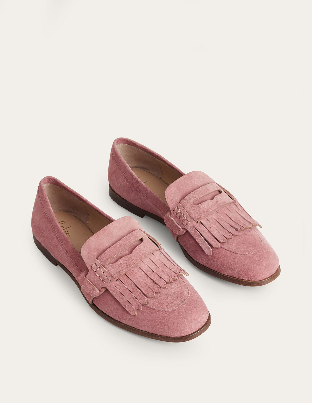Penny Detail Loafers-Blush Suede-2