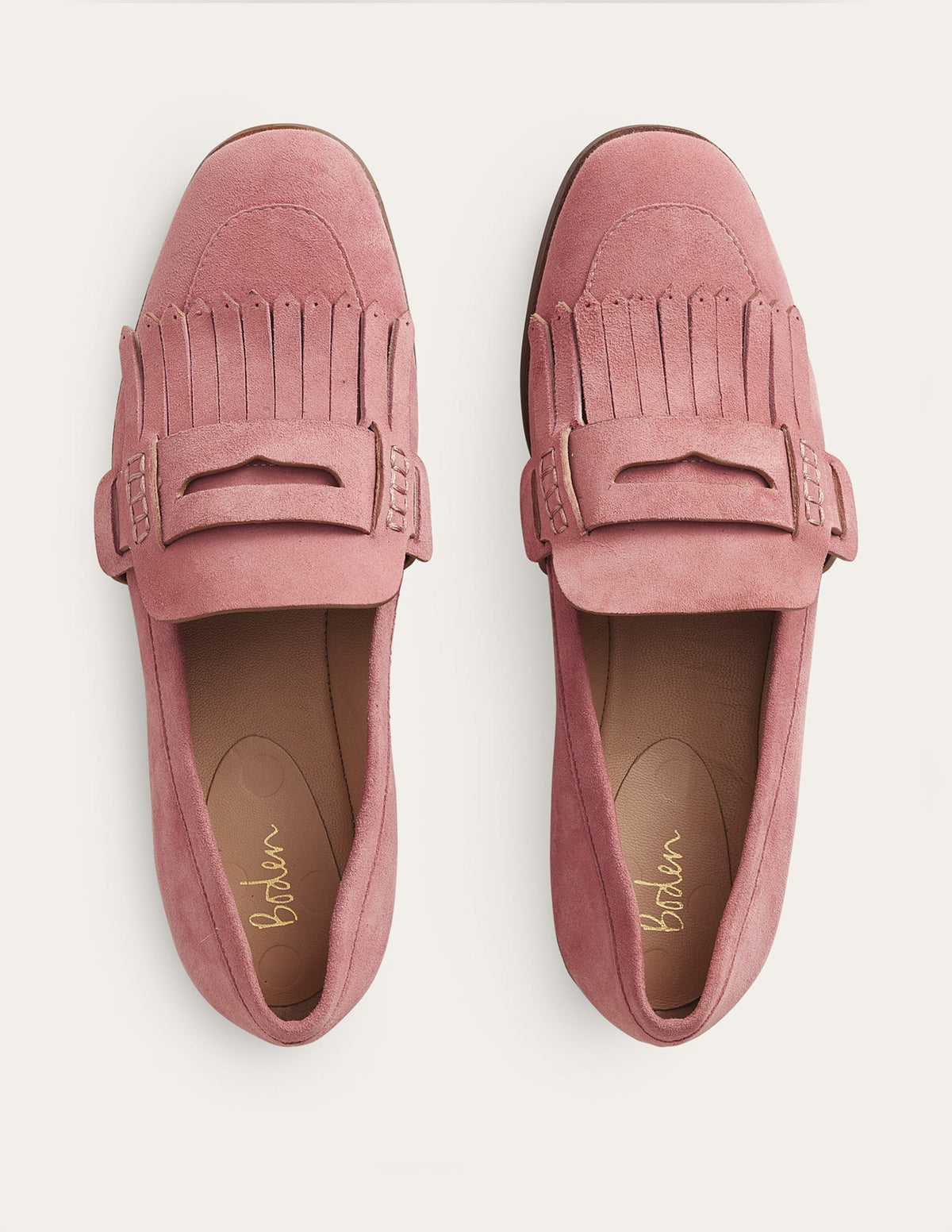 Penny Detail Loafers-Blush Suede - Image 4