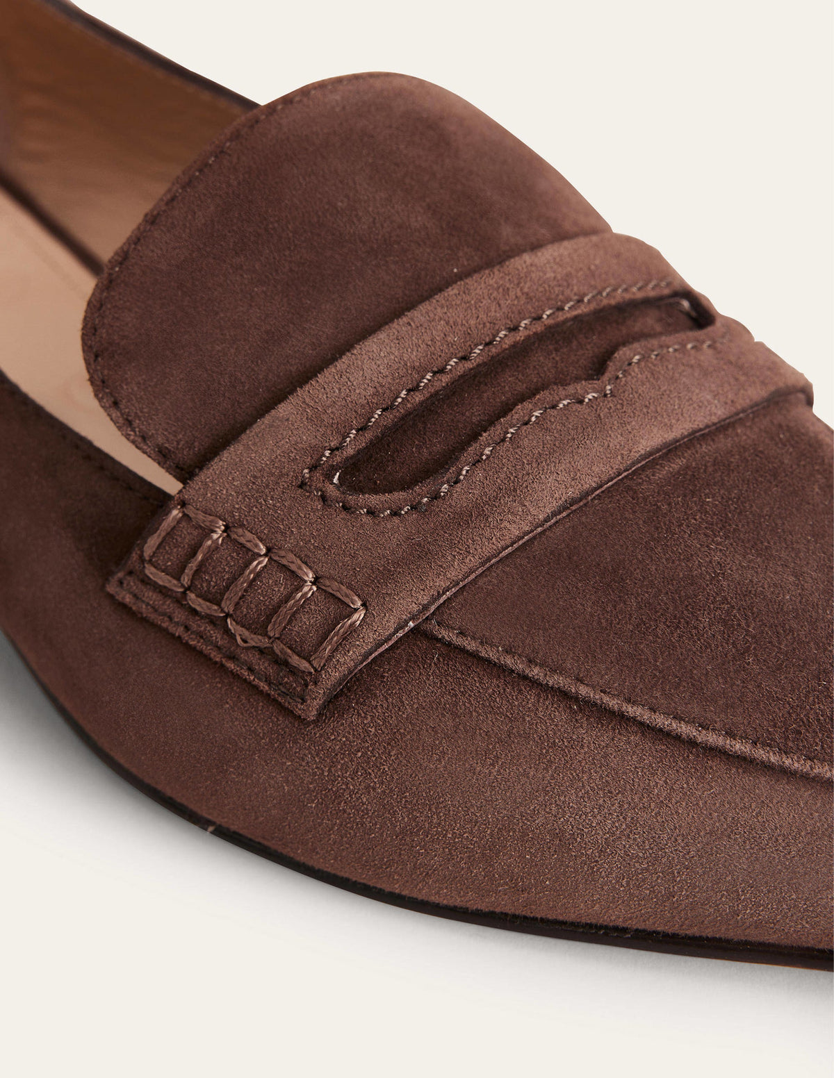 Pointed Toe Penny Loafers-Chocolate Suede-3