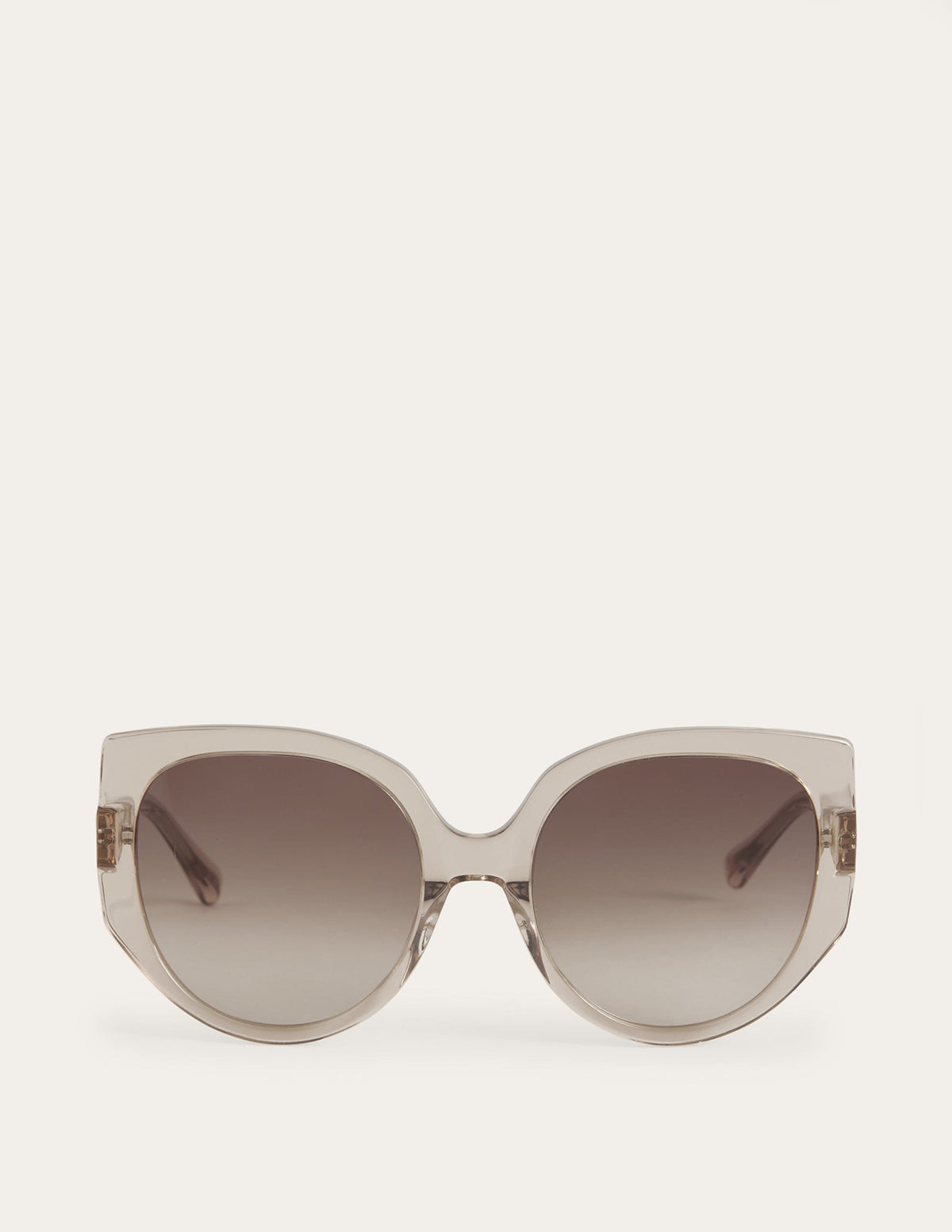 Oversized Cat Eye Sunglasses-Crystal Taupe-2