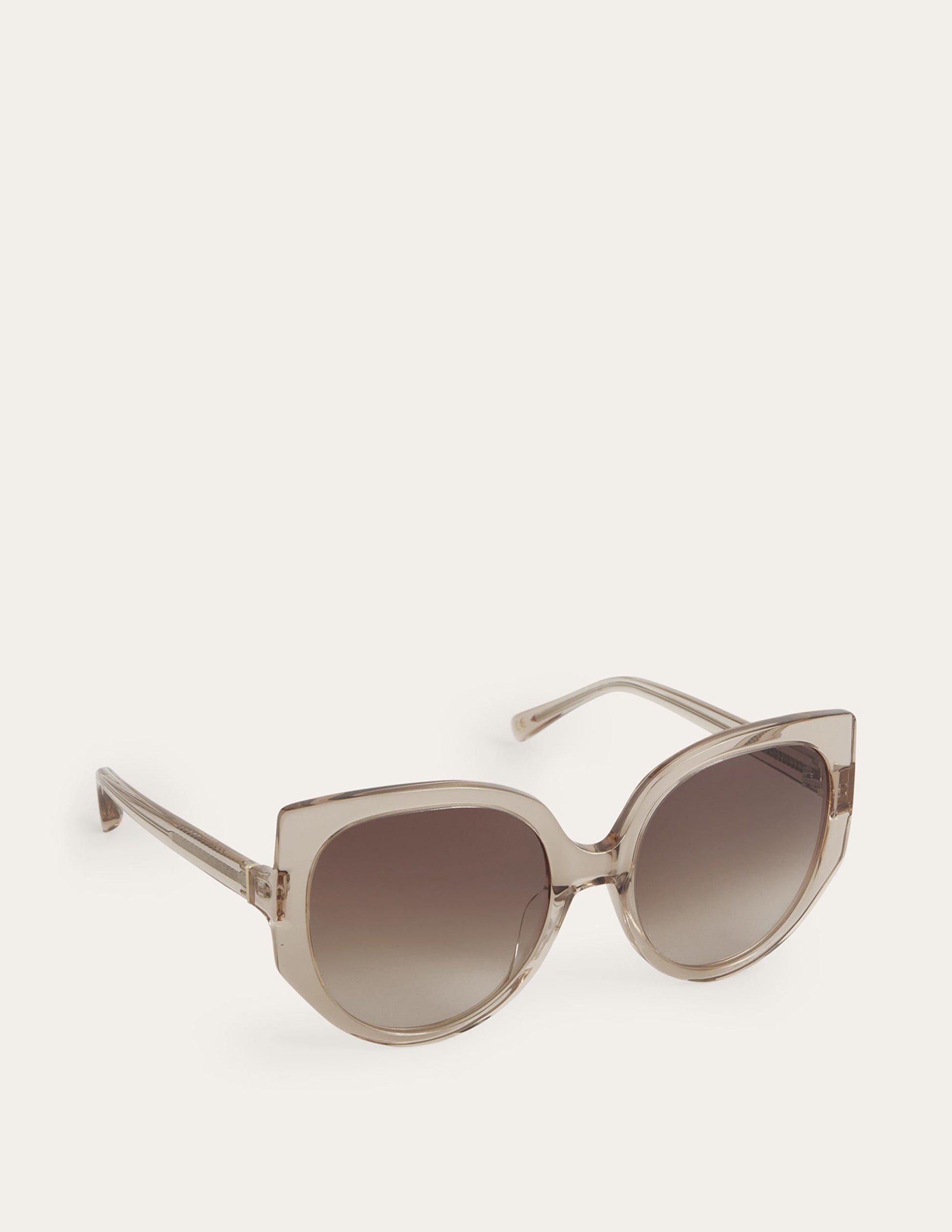 Oversized Cat Eye Sunglasses-Crystal Taupe-3