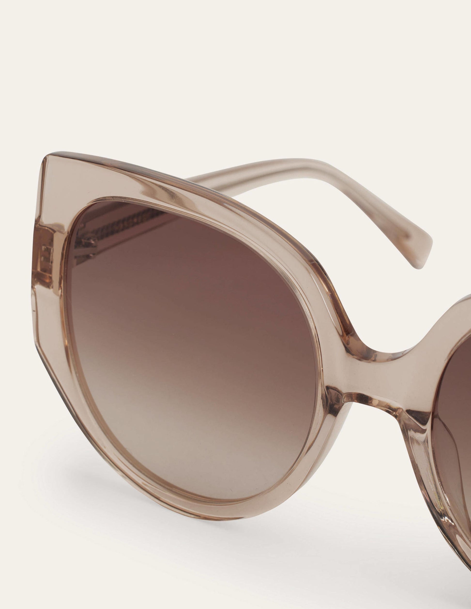 Oversized Cat Eye Sunglasses-Crystal Taupe-4