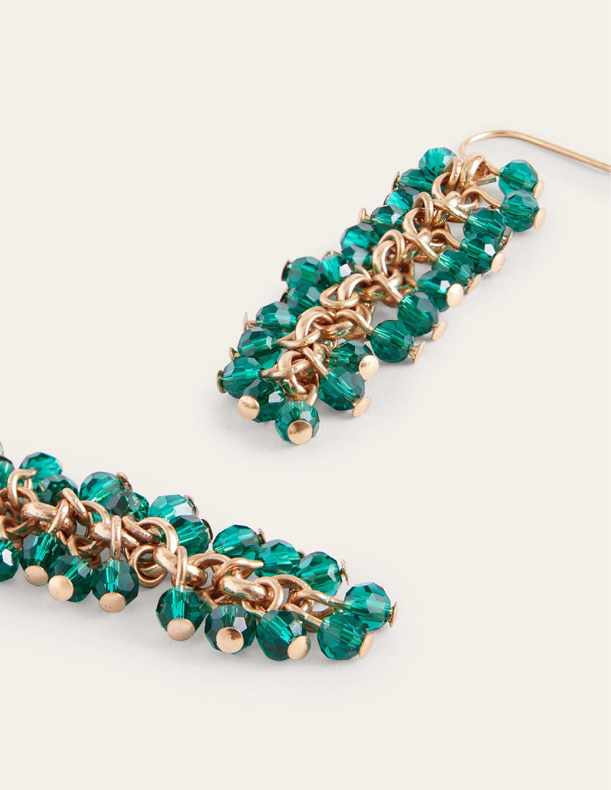 Beaded Drop Earrings-Green - Image 3