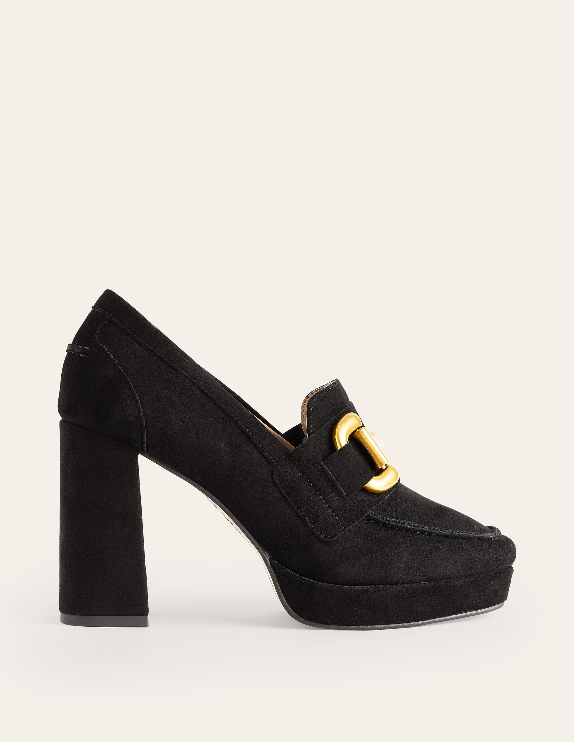 Iris Platform Snaffle Loafers-Black Suede-2