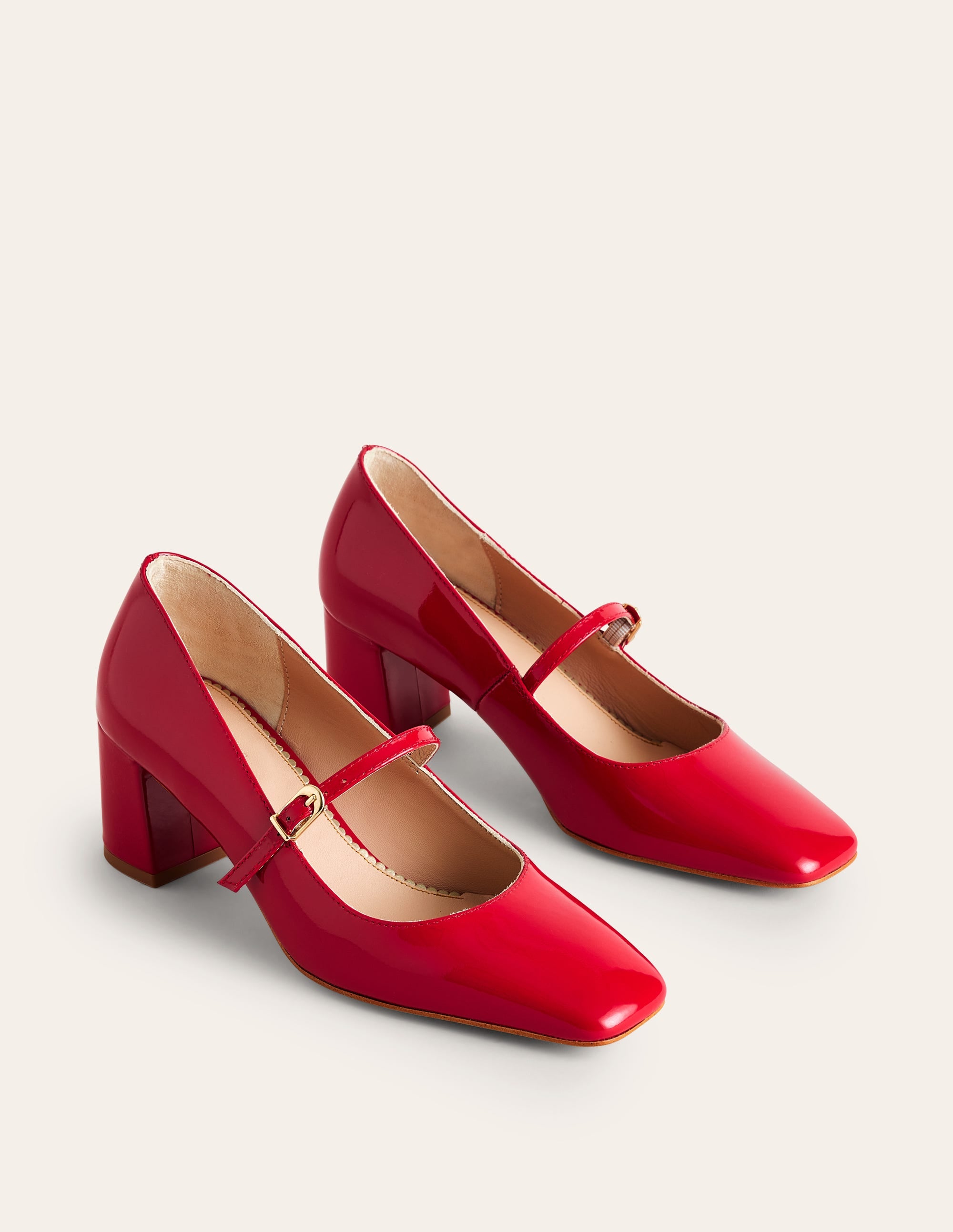 Block Heel Mary Jane-Flamenco Red Patent - Image 3