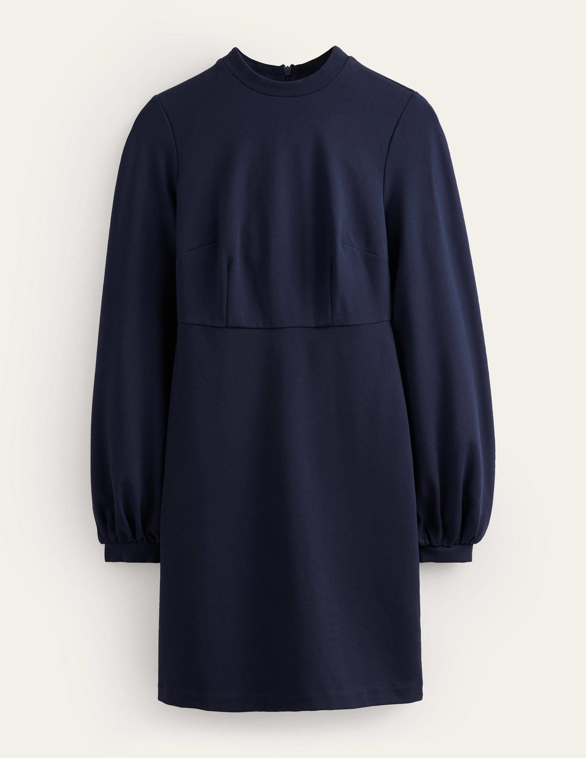 Blouson Jersey Mini Dress-Navy-5