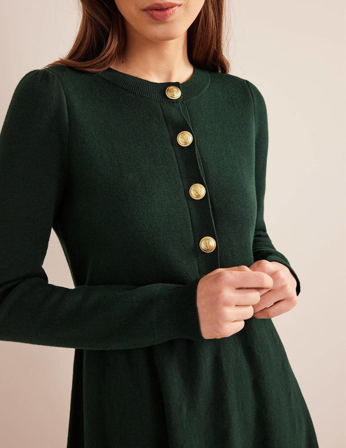 Relaxed Knitted Mini Dress-Cavolo Nero - Image 4