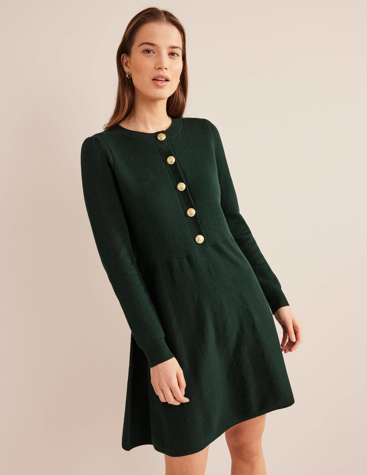 Relaxed Knitted Mini Dress-Cavolo Nero-5