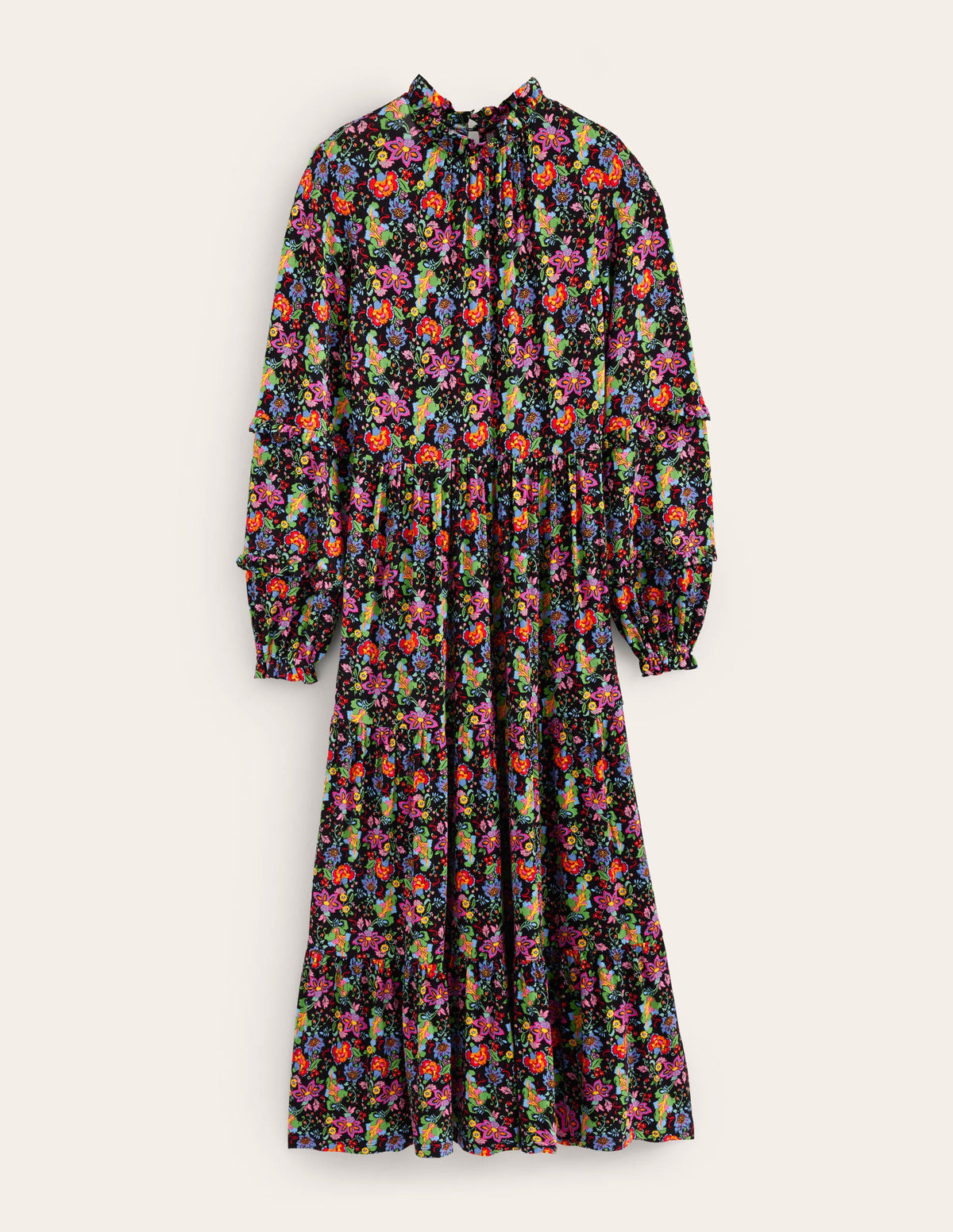 Tier Insert Midi Jersey Dress-Multi, Carnation Garden-6