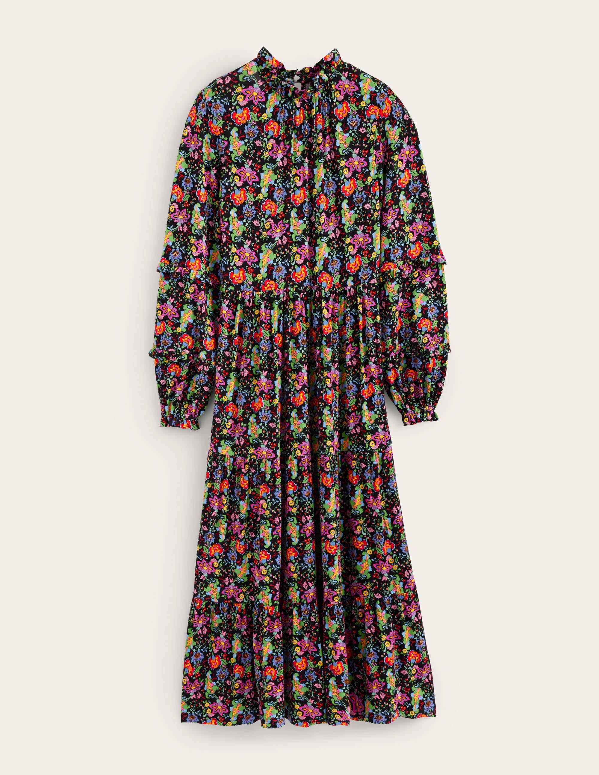Tier Insert Midi Jersey Dress-Multi, Carnation Garden - Image 6