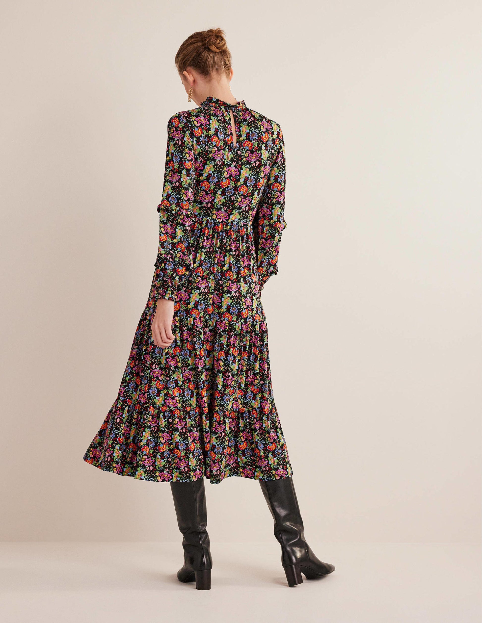 Tier Insert Midi Jersey Dress-Multi, Carnation Garden-4