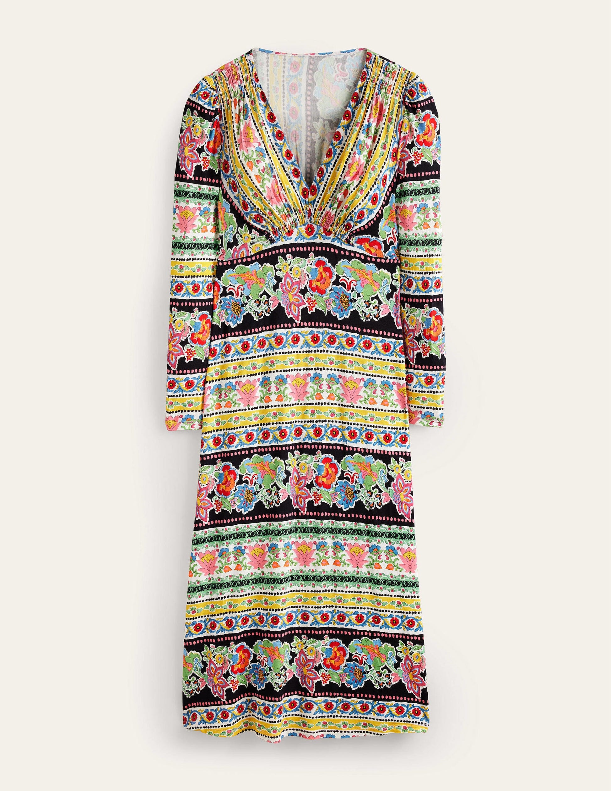 Jersey Midi Tea Dress-Multi, Carnation Bloom-5