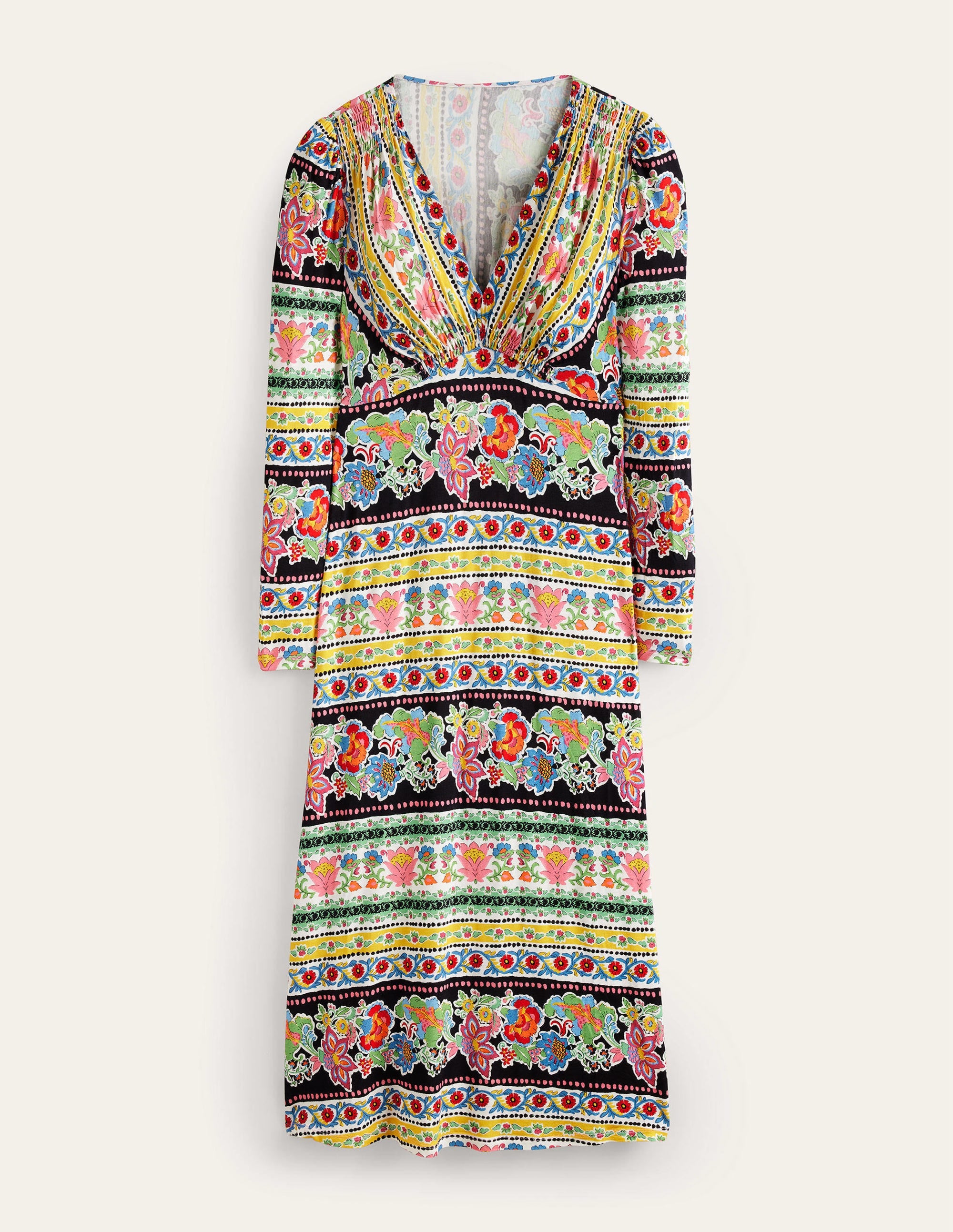 Jersey Midi Tea Dress-Multi, Carnation Bloom - Image 5