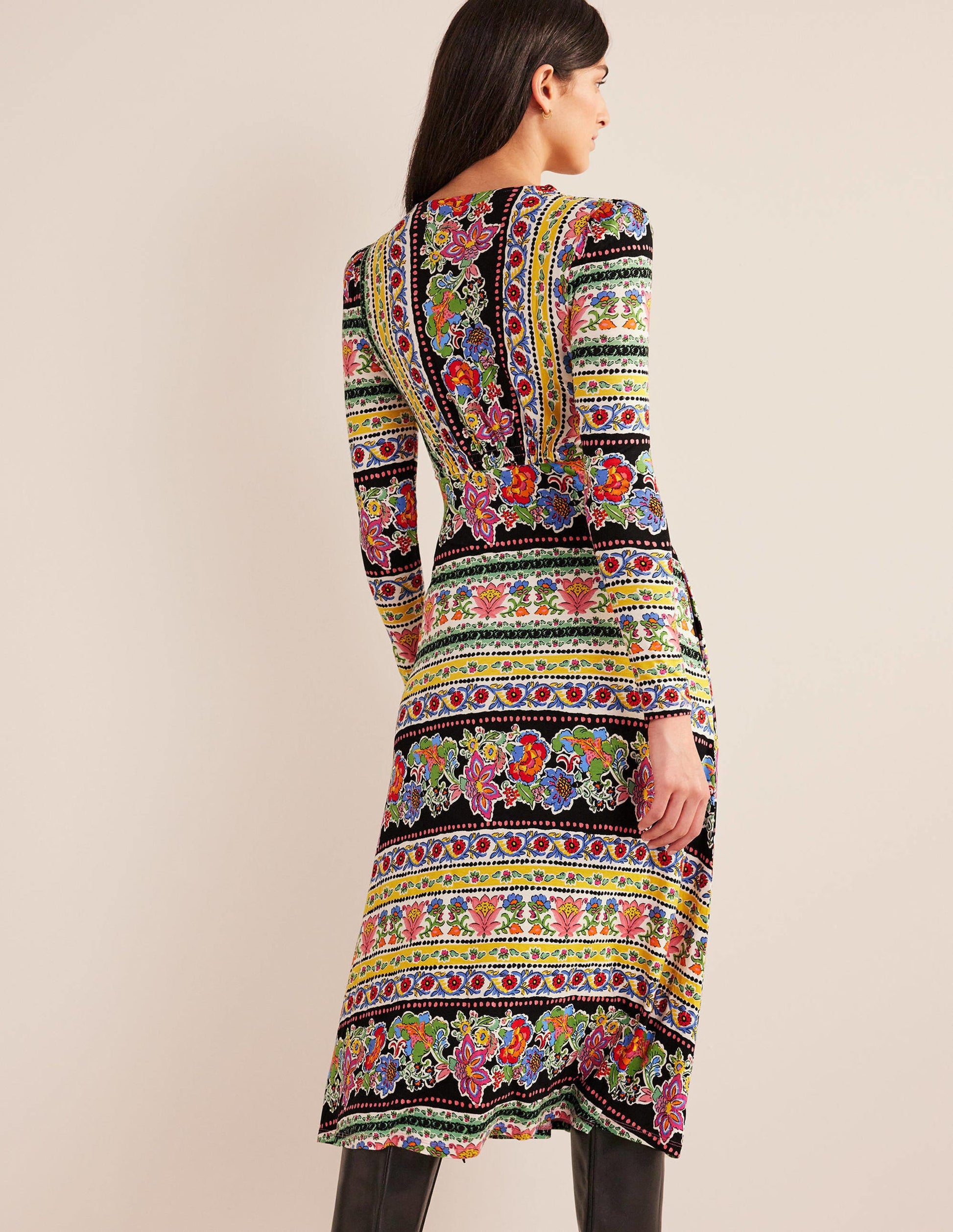 Jersey Midi Tea Dress-Multi, Carnation Bloom-3