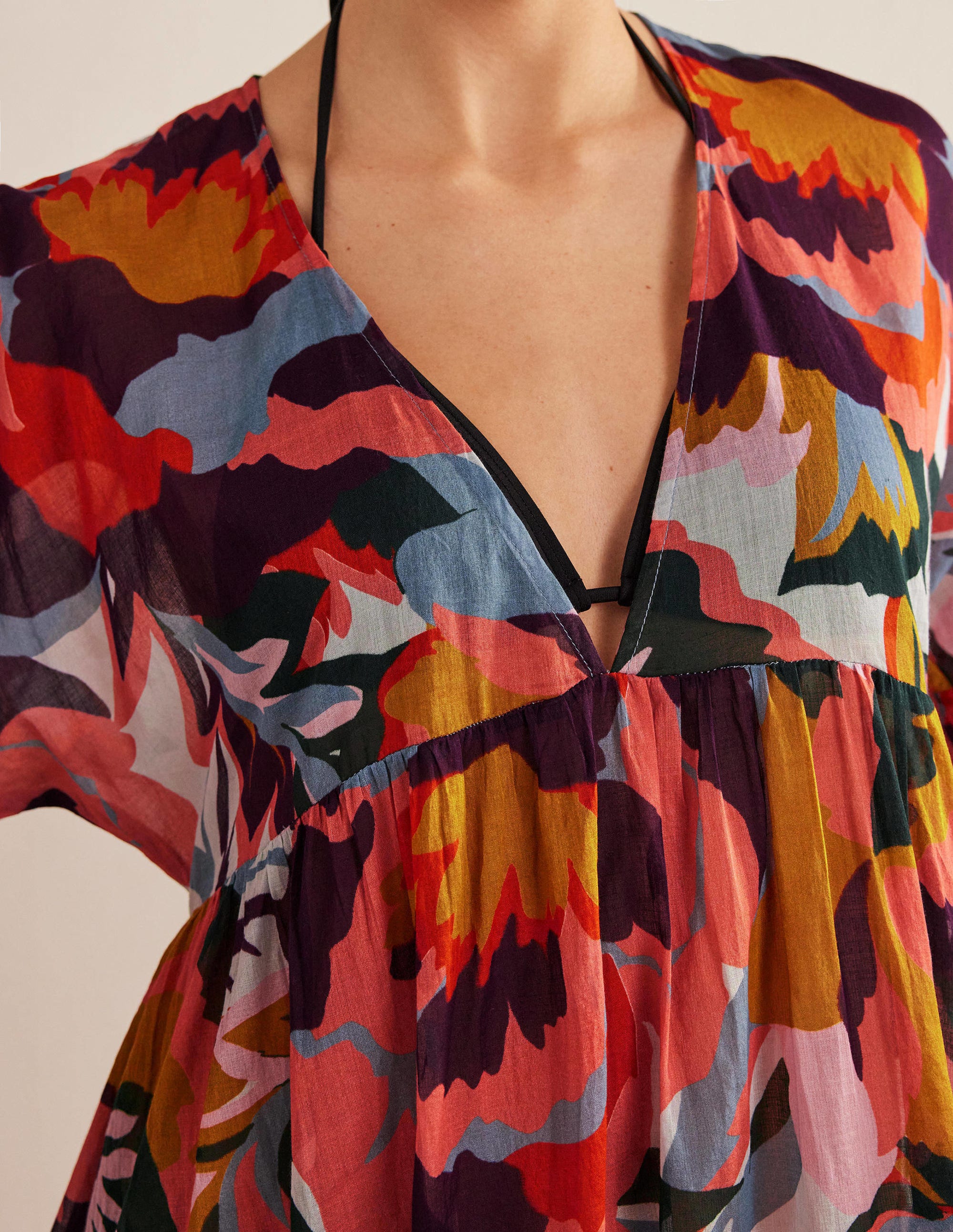 Sarah Maxi Kaftan Dress-Multi, Abstract Rose - Image 2