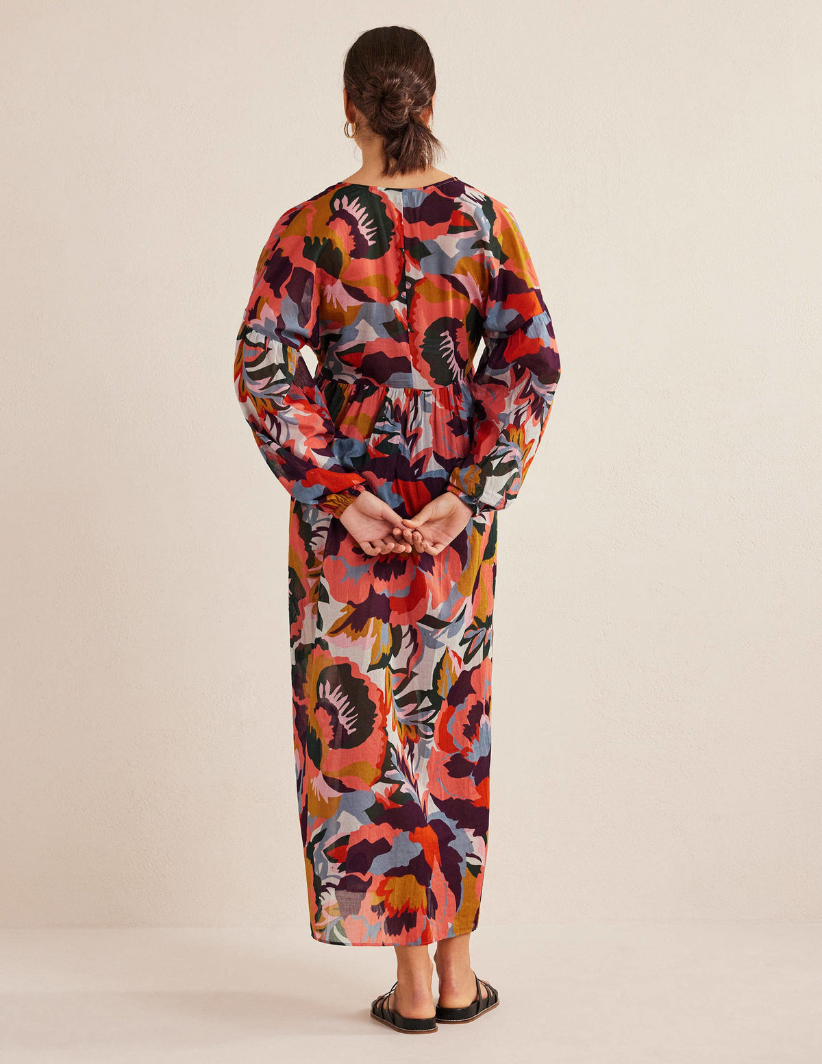 Sarah Maxi Kaftan Dress-Multi, Abstract Rose - Image 3