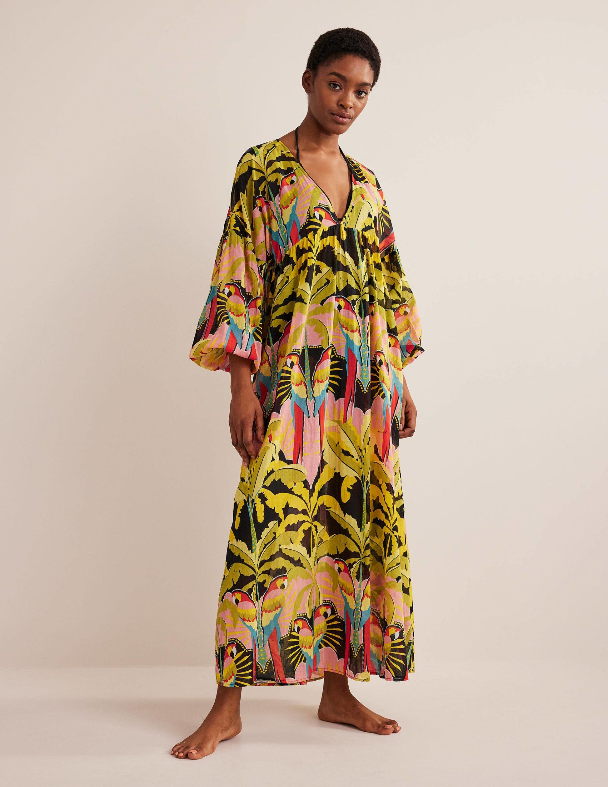Sarah Maxi Kaftan Dress-Multi, Paradise Parrot-1