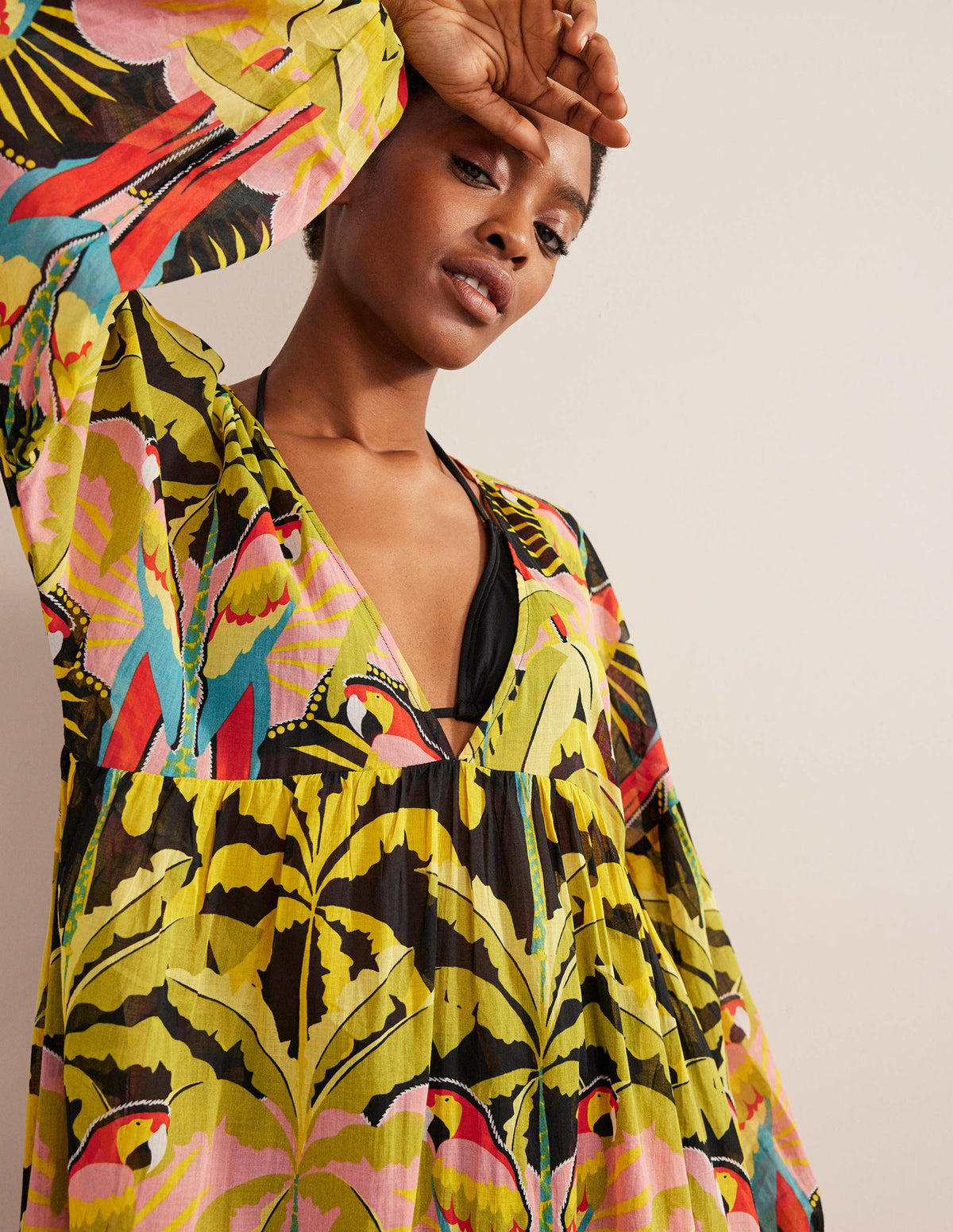 Sarah Maxi Kaftan Dress-Multi, Paradise Parrot-2