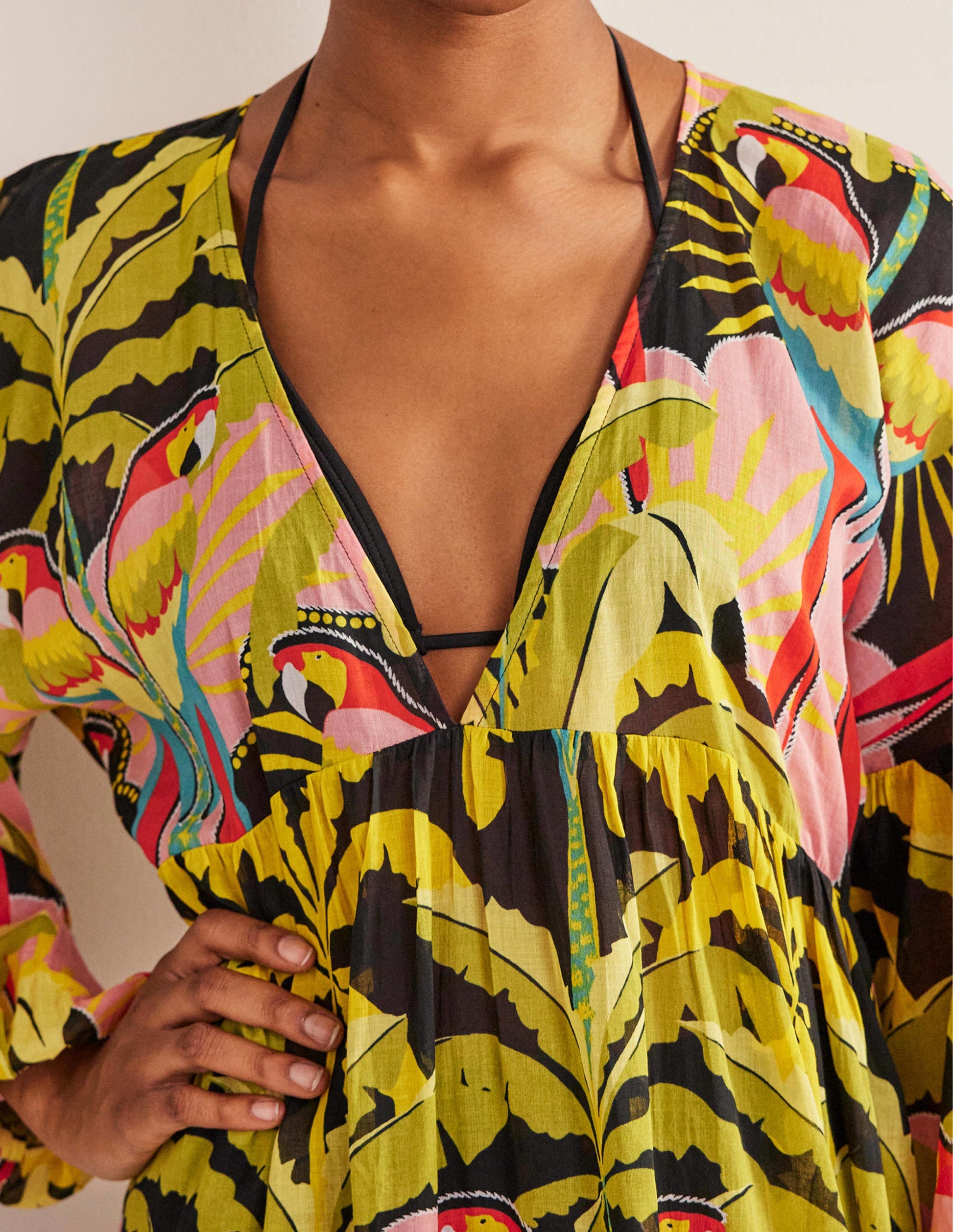 Sarah Maxi Kaftan Dress-Multi, Paradise Parrot-5