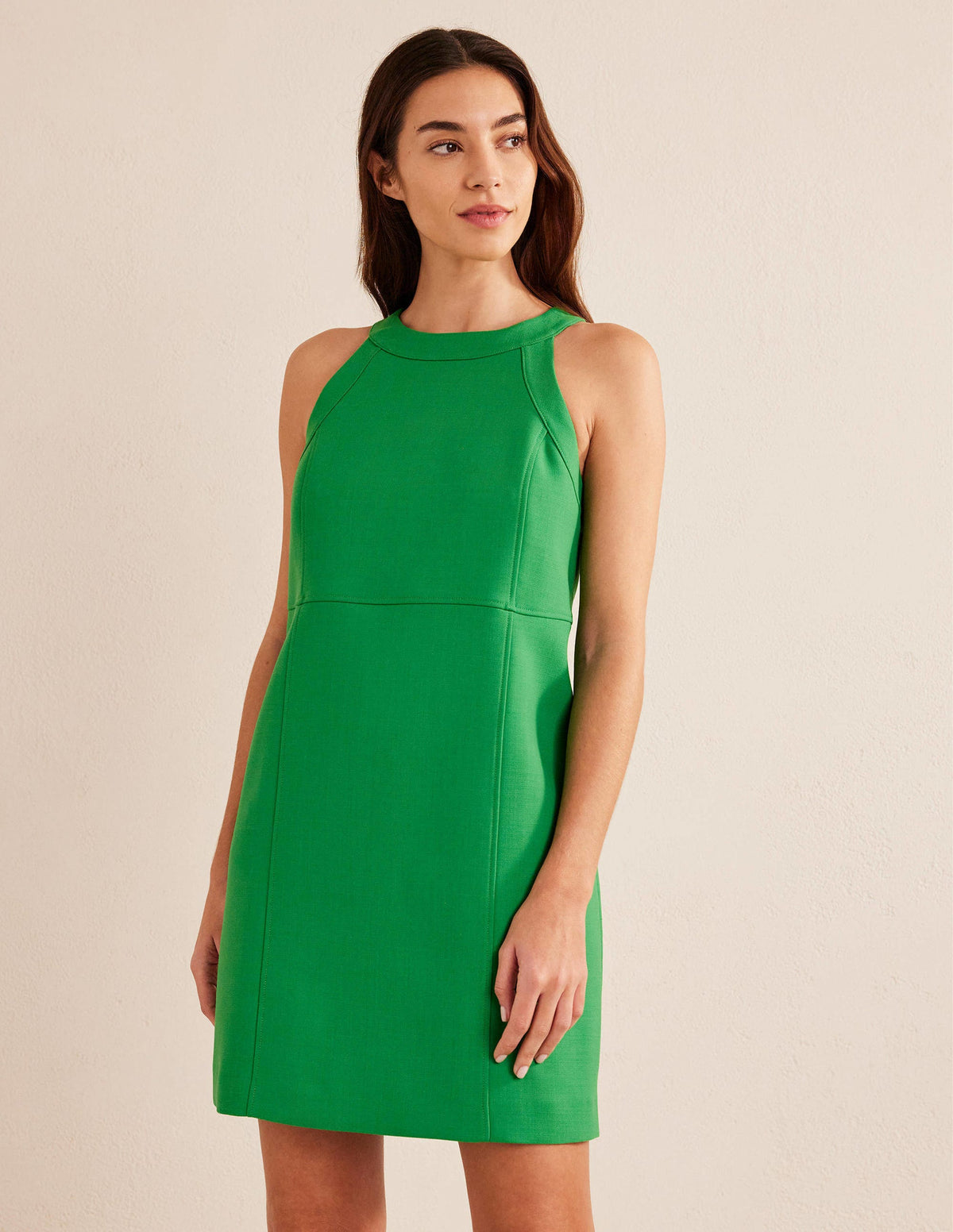 Sleeveless Mini Shift Dress-Green Bee - Image 5