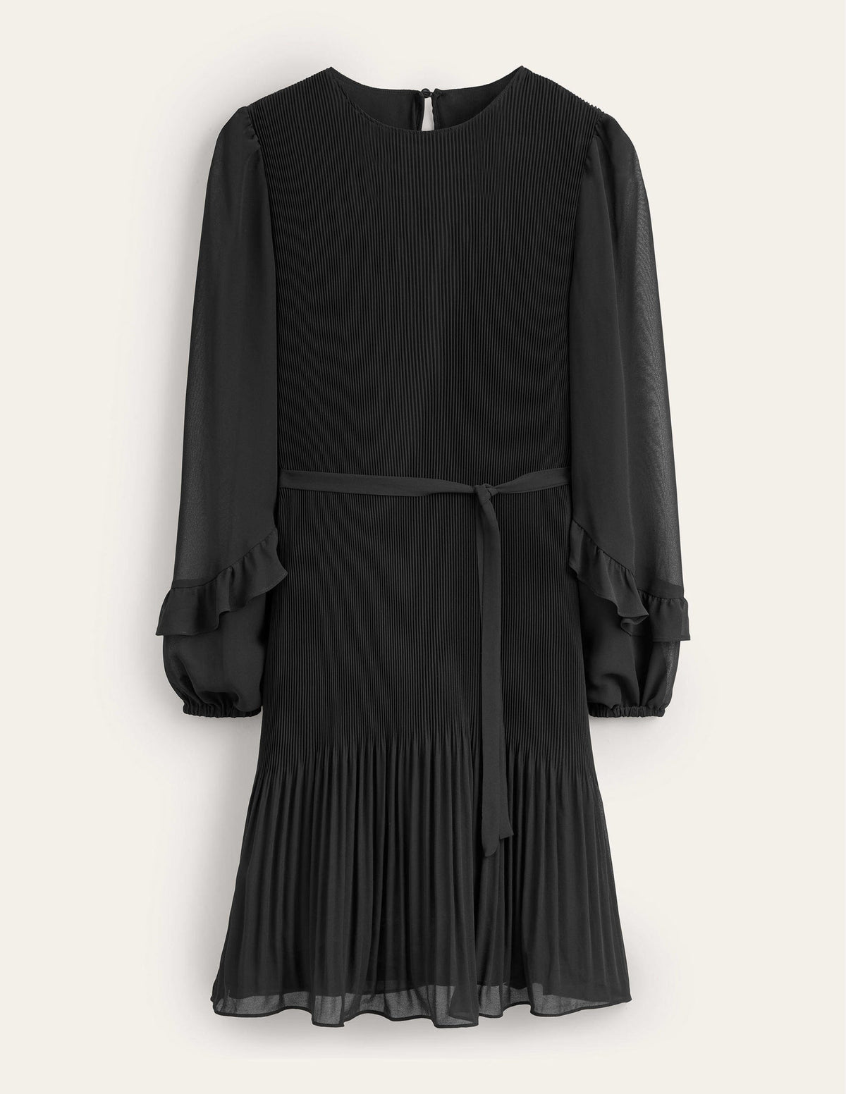 Plisse Mini Dress-Black-6