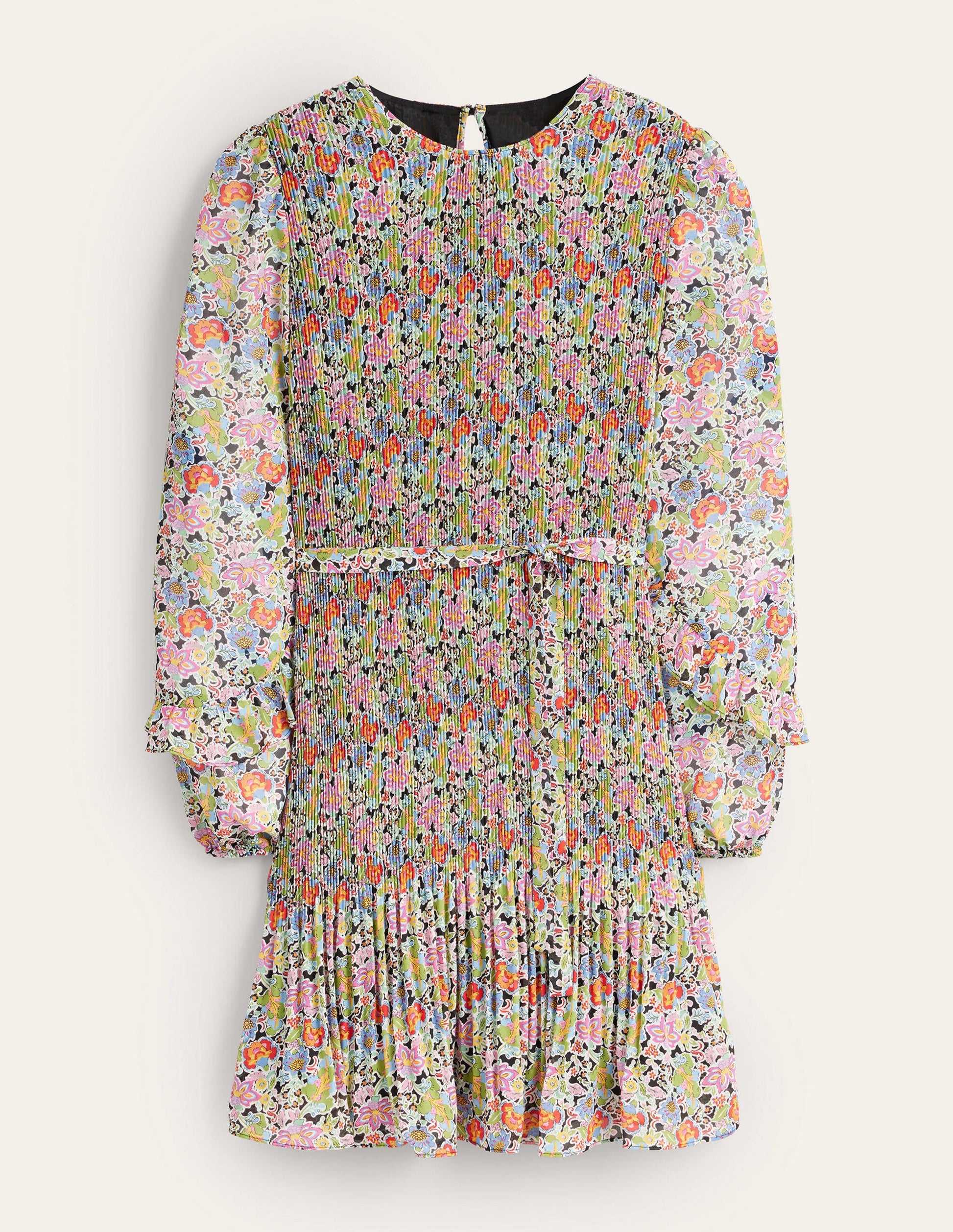 Plisse Mini Dress-Multi, Carnation Garden-6