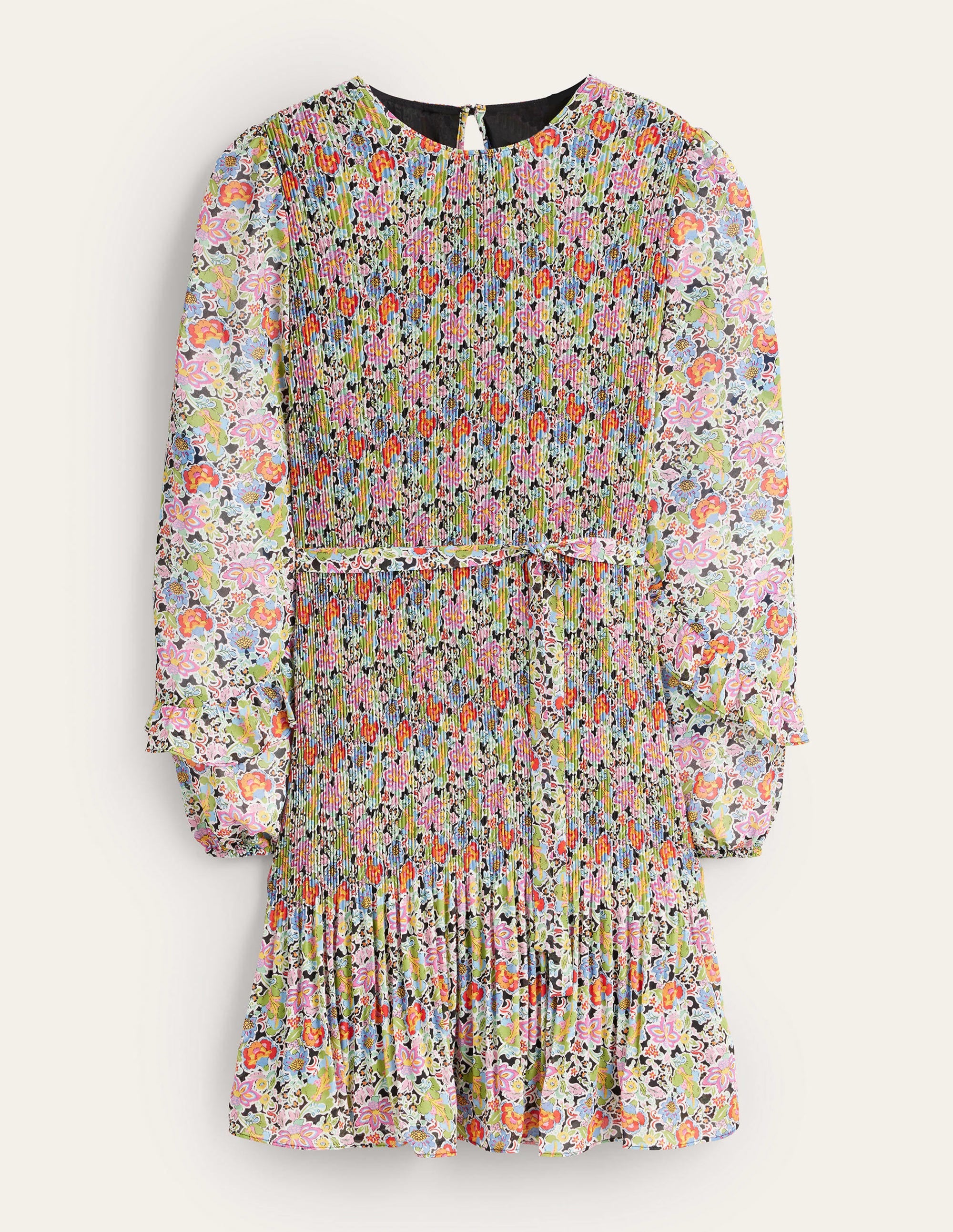 Plisse Mini Dress-Multi, Carnation Garden - Image 6