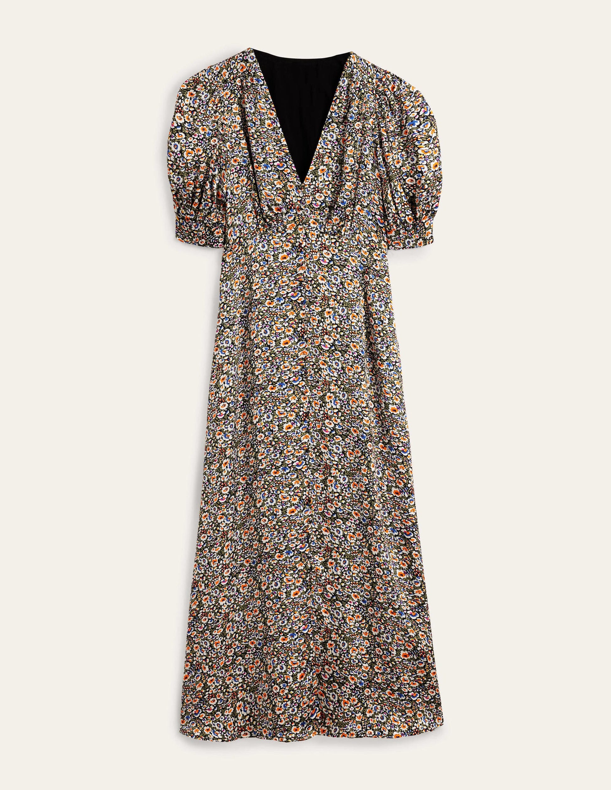 Satin Midi Tea Dress-Multi, Eden Bloom-6