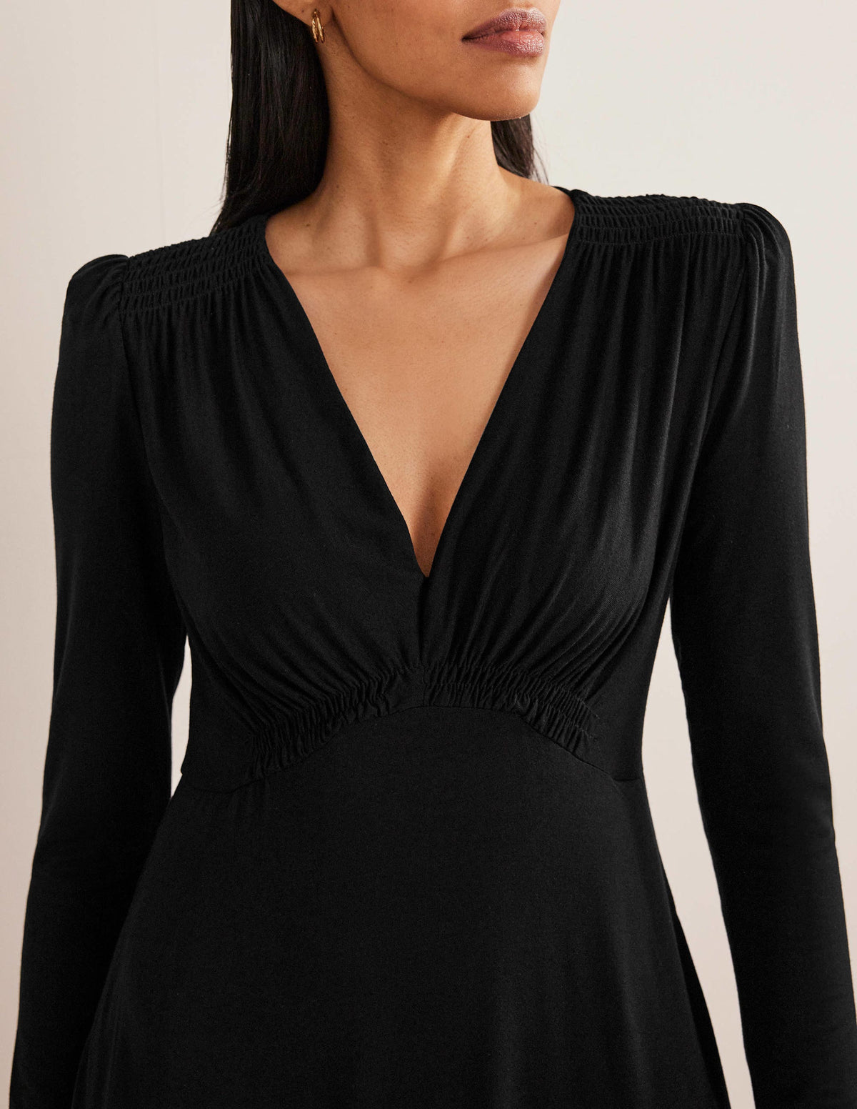 Jersey Mini Tea Dress-Black - Image 2