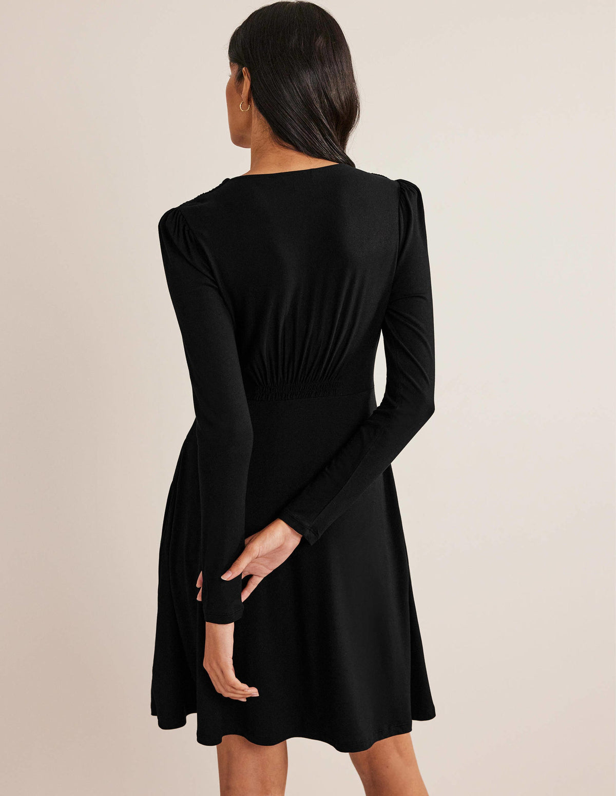 Jersey Mini Tea Dress-Black-3