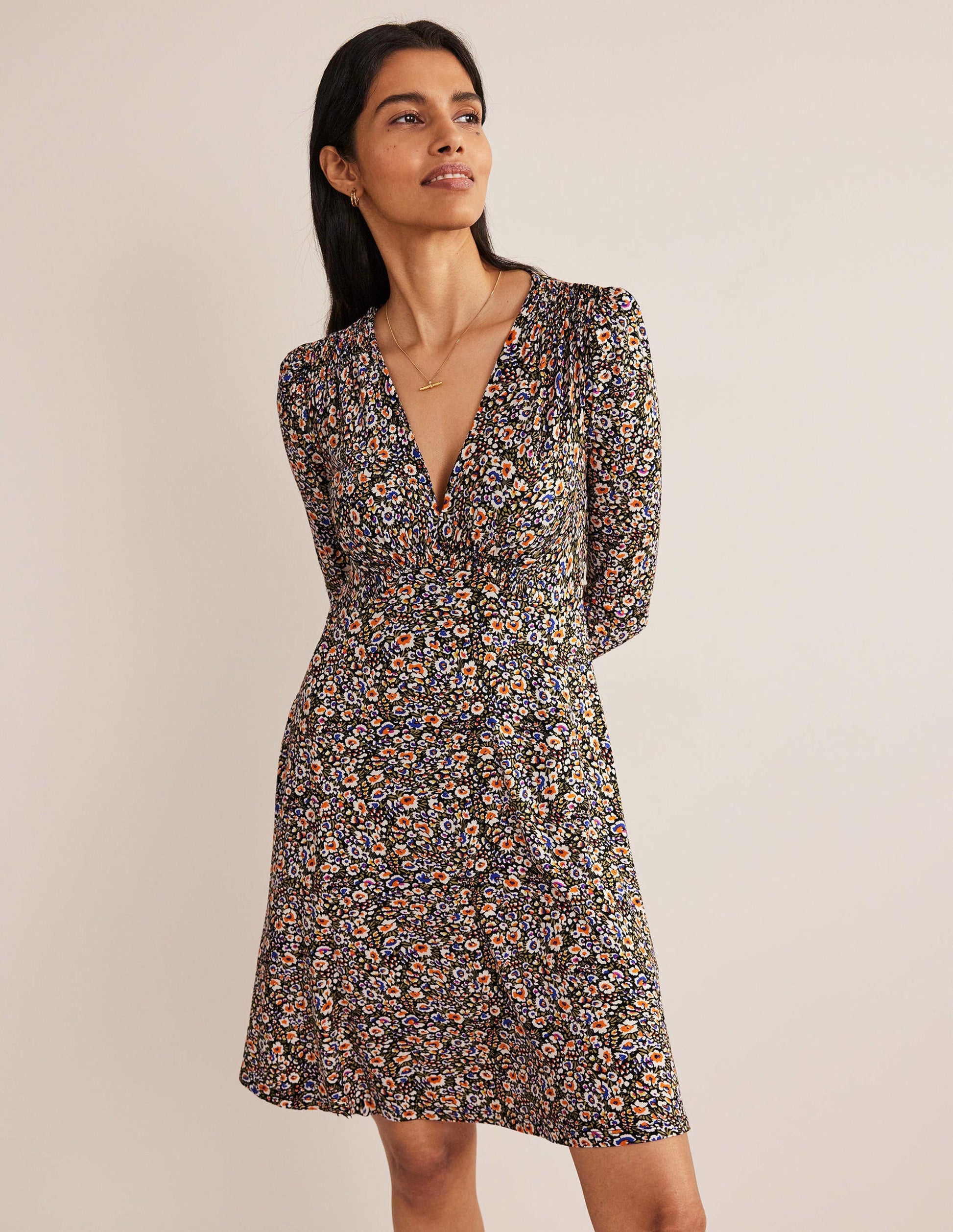 Jersey Mini Tea Dress-Multi, Eden Bloom-1