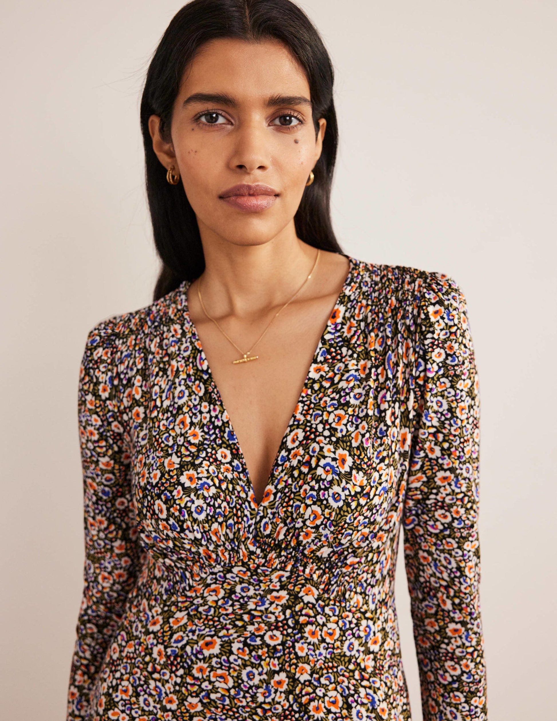 Jersey Mini Tea Dress-Multi, Eden Bloom-2