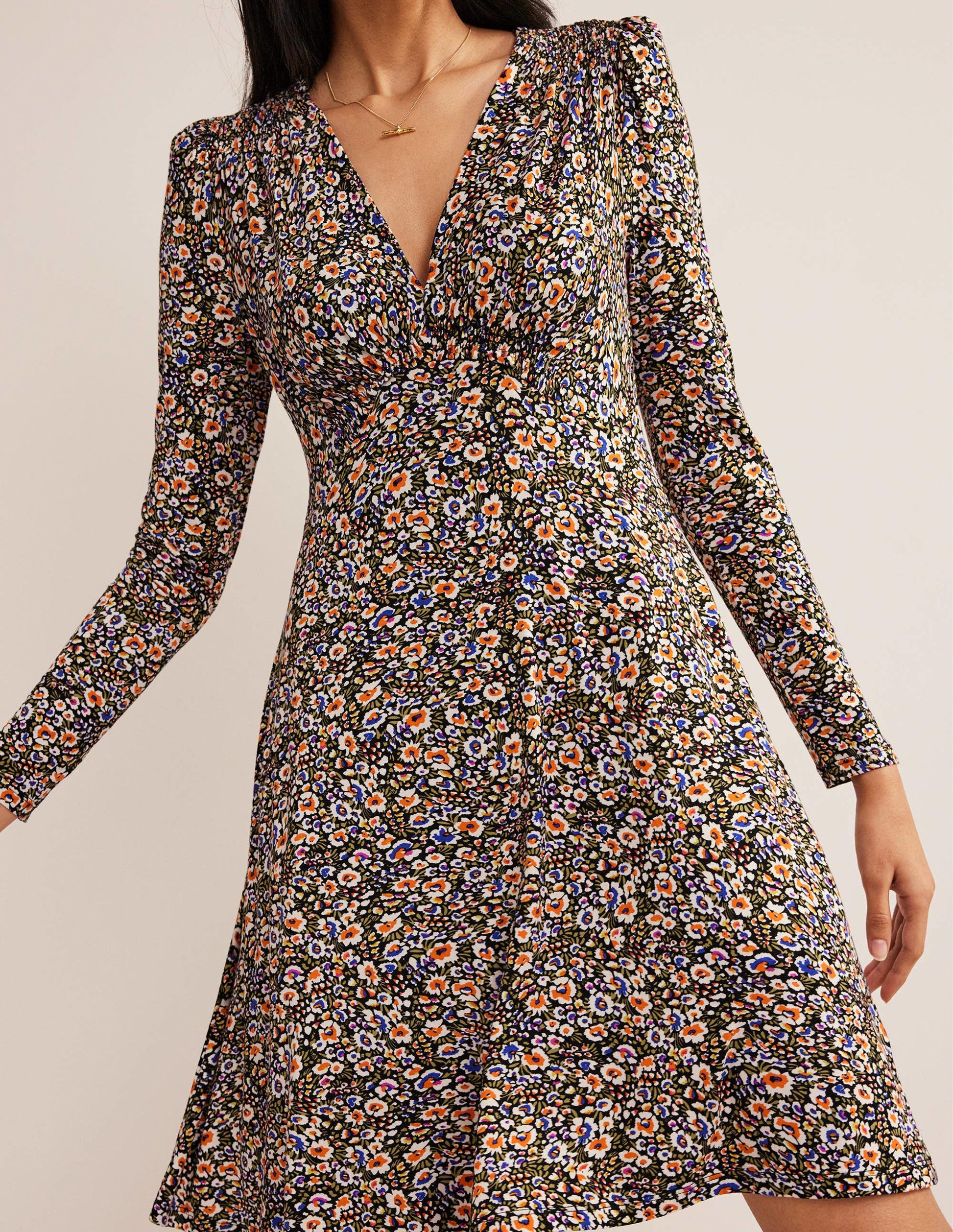 Jersey Mini Tea Dress-Multi, Eden Bloom-4