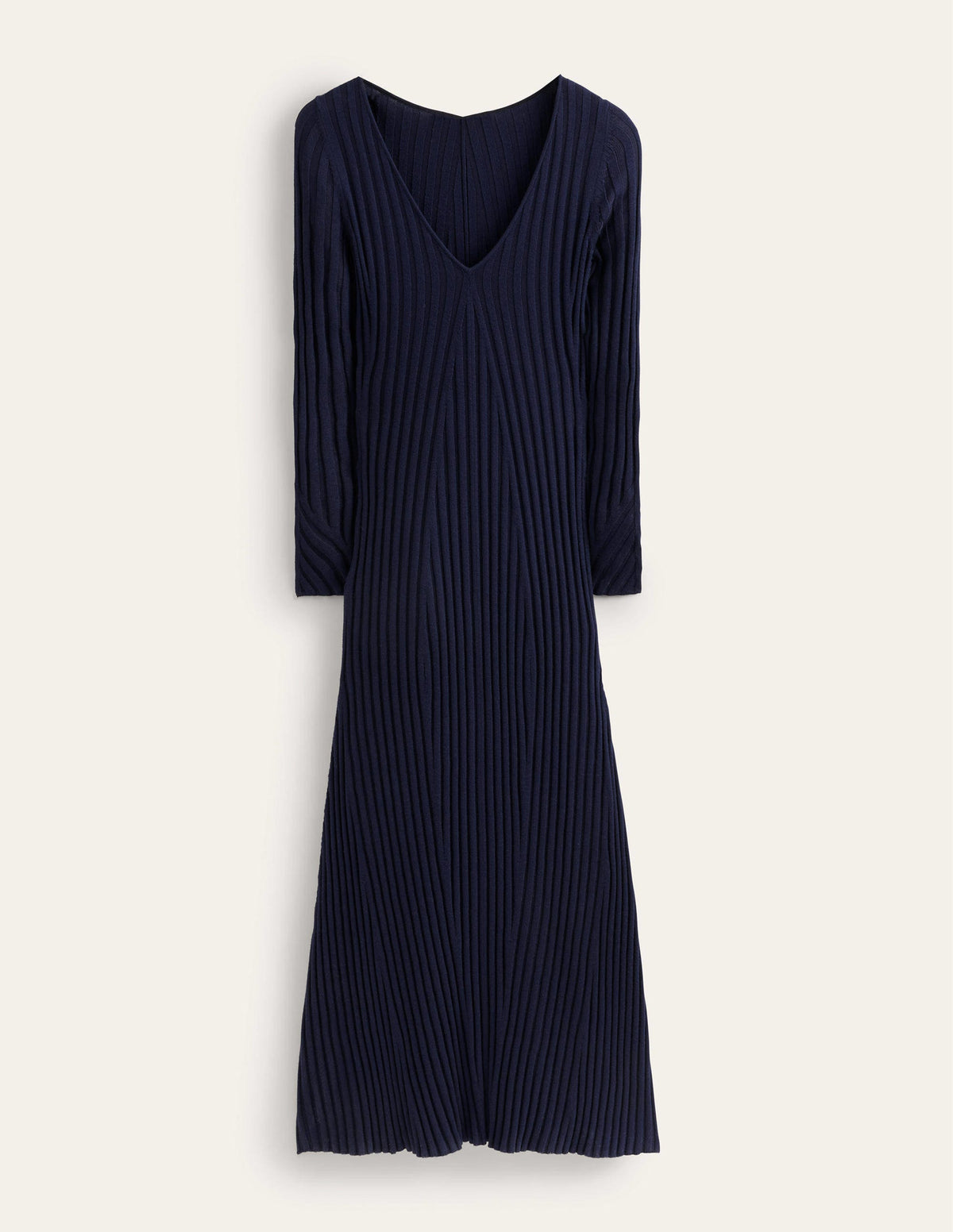 Ribbed Knitted Maxi Dress-Navy - Image 8
