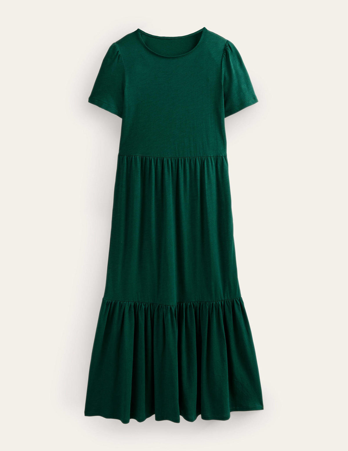 Emma Tiered Jersey Midi Dress-Emerald Night-2